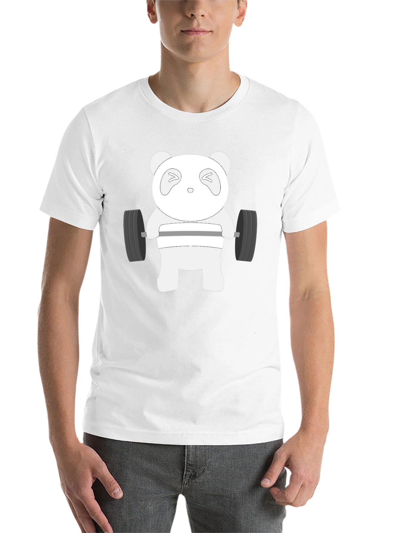 Black Weightlifting Panda T-Shirt - Black view 14