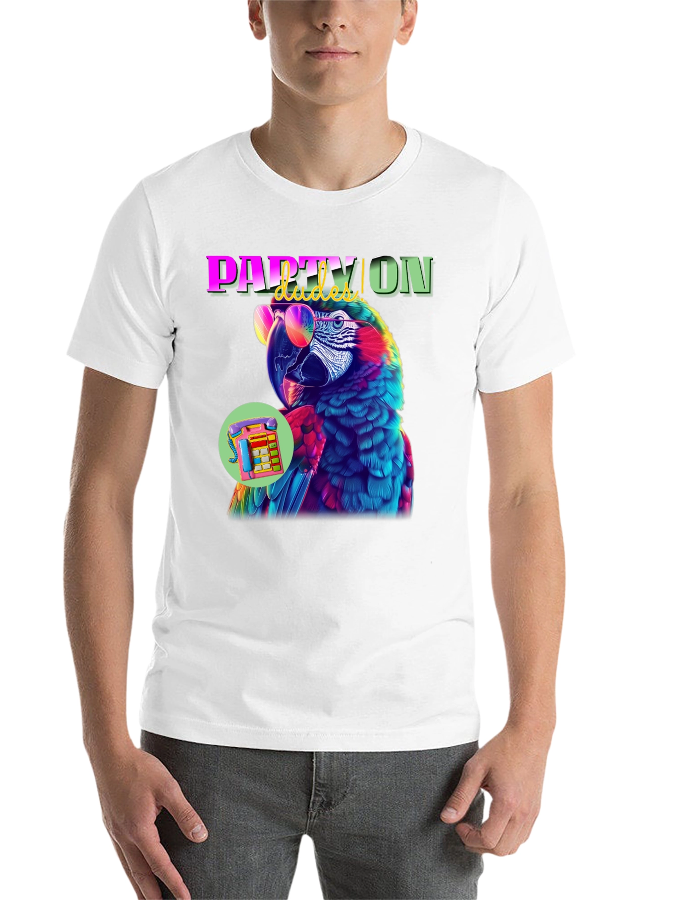 Black Party Parrot Graphic Tee view 14