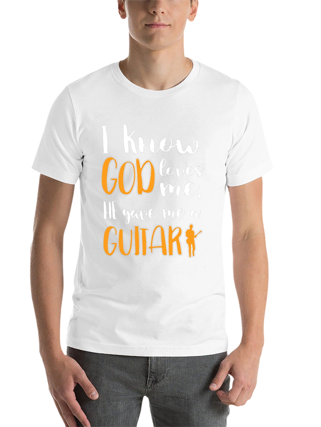 Black I Know God Loves Me Guitar T-Shirt view 14