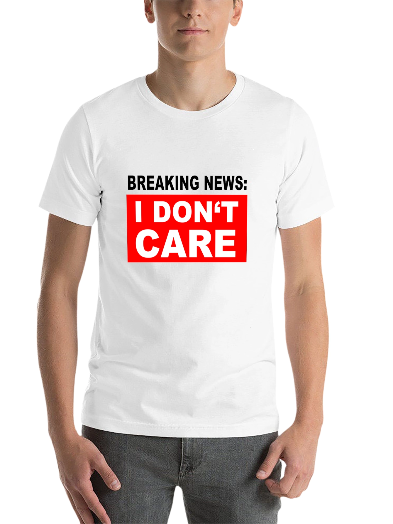 Black Breaking News I Don't Care T-Shirt - Bold Statement Tee view 14