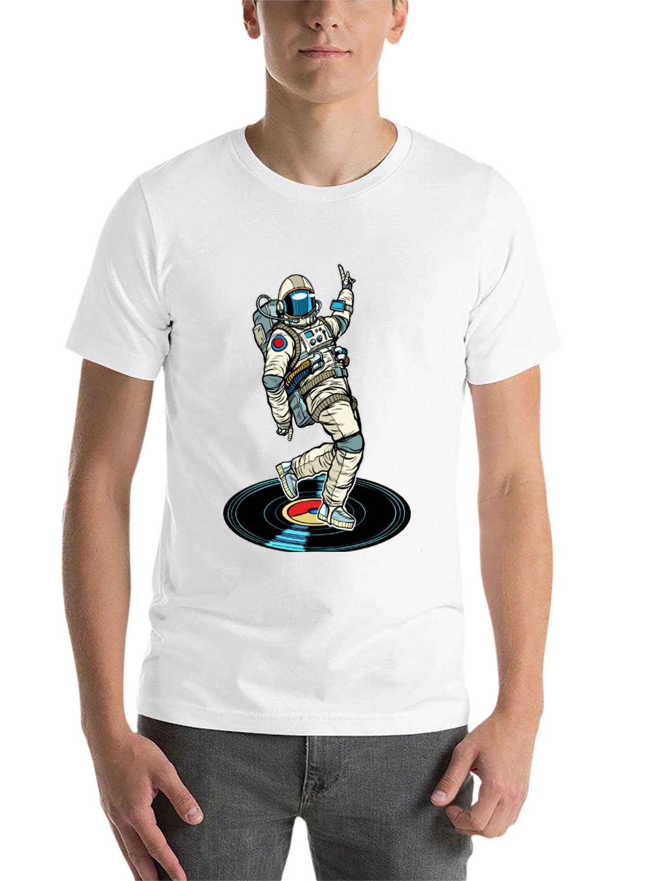 Black Astronaut DJ T-Shirt - Space Dance Music Tee view 14