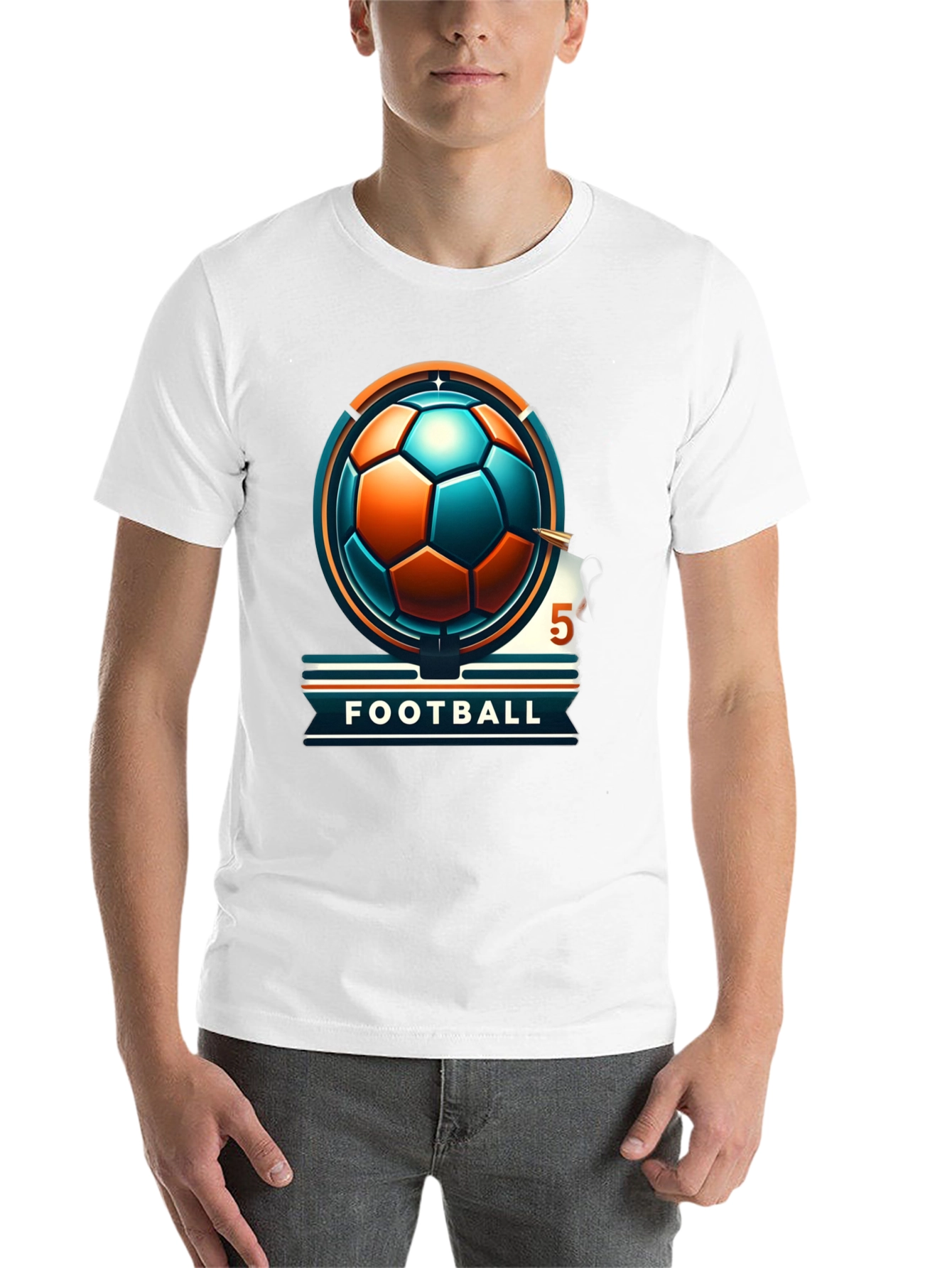 Black Football Graphic Tee - Stylish & Sporty Design view 14