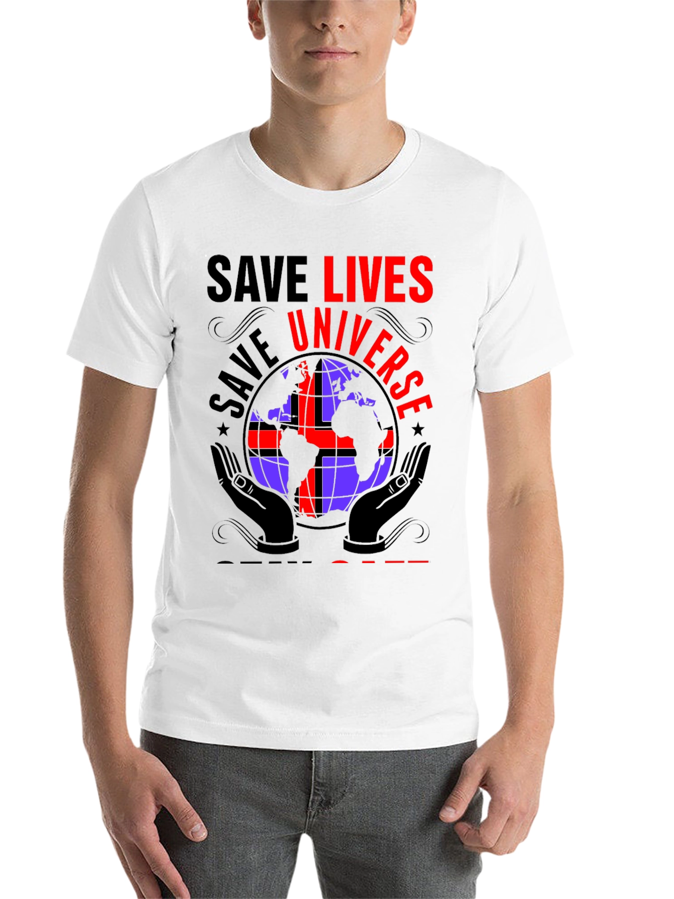 Black Save Lives Save Universe Graphic T-Shirt view 14