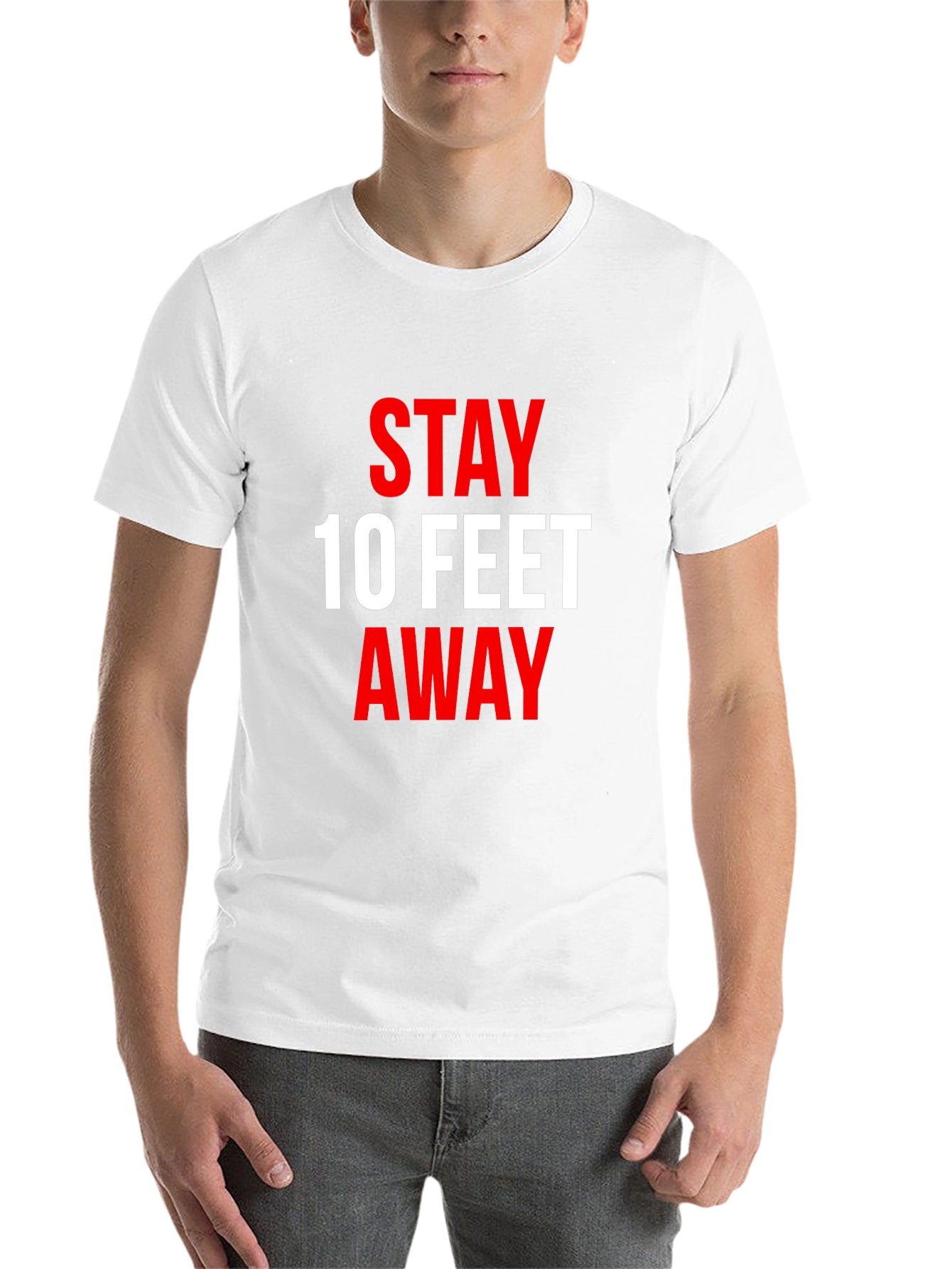 Black Stay 10 Feet Away T-Shirt - Social Distancing Tee view 14