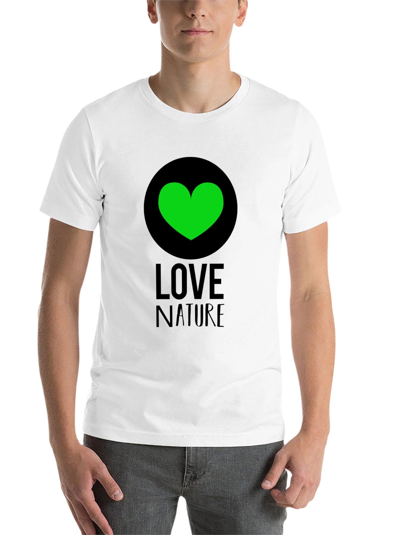 Black Love Nature Green Heart Graphic Tee - Black view 14