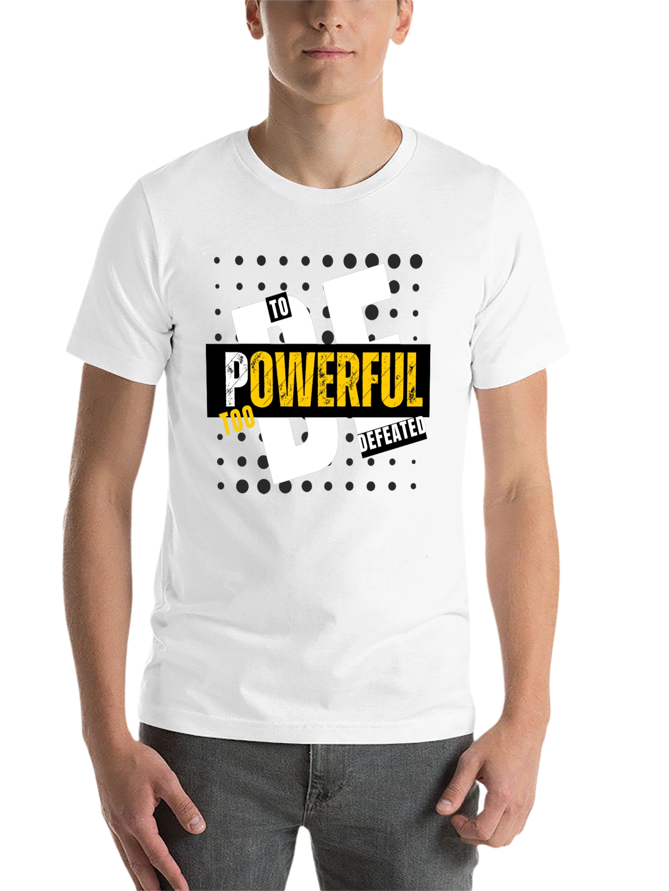 Black Be Powerful T-Shirt - Black Graphic Tee for Men view 14