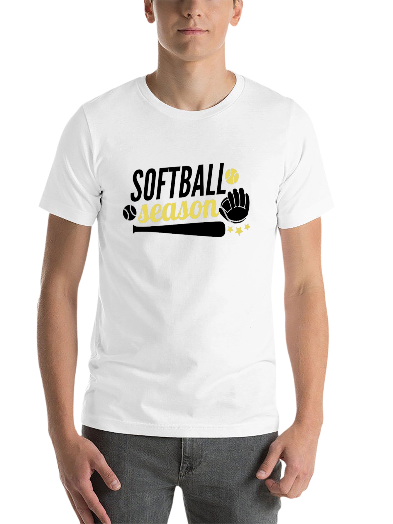 Black Softball Season Graphic Tee - Black view 14