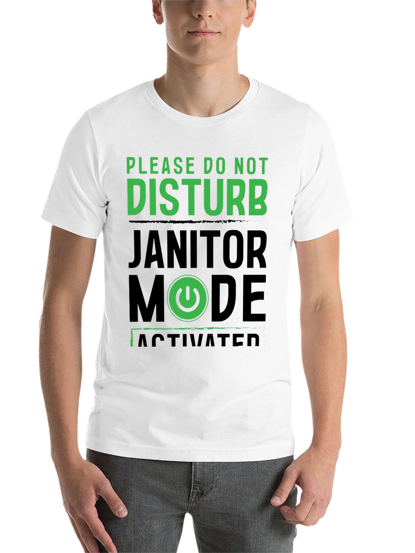 Black Janitor Mode Activated T-Shirt view 14