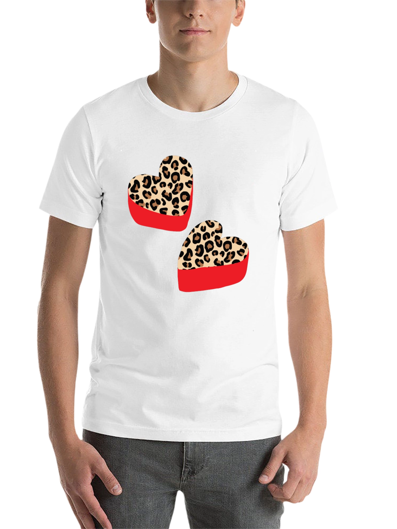 Black Leopard Heart Graphic Tee - Stylish Valentine's Day Shirt view 14