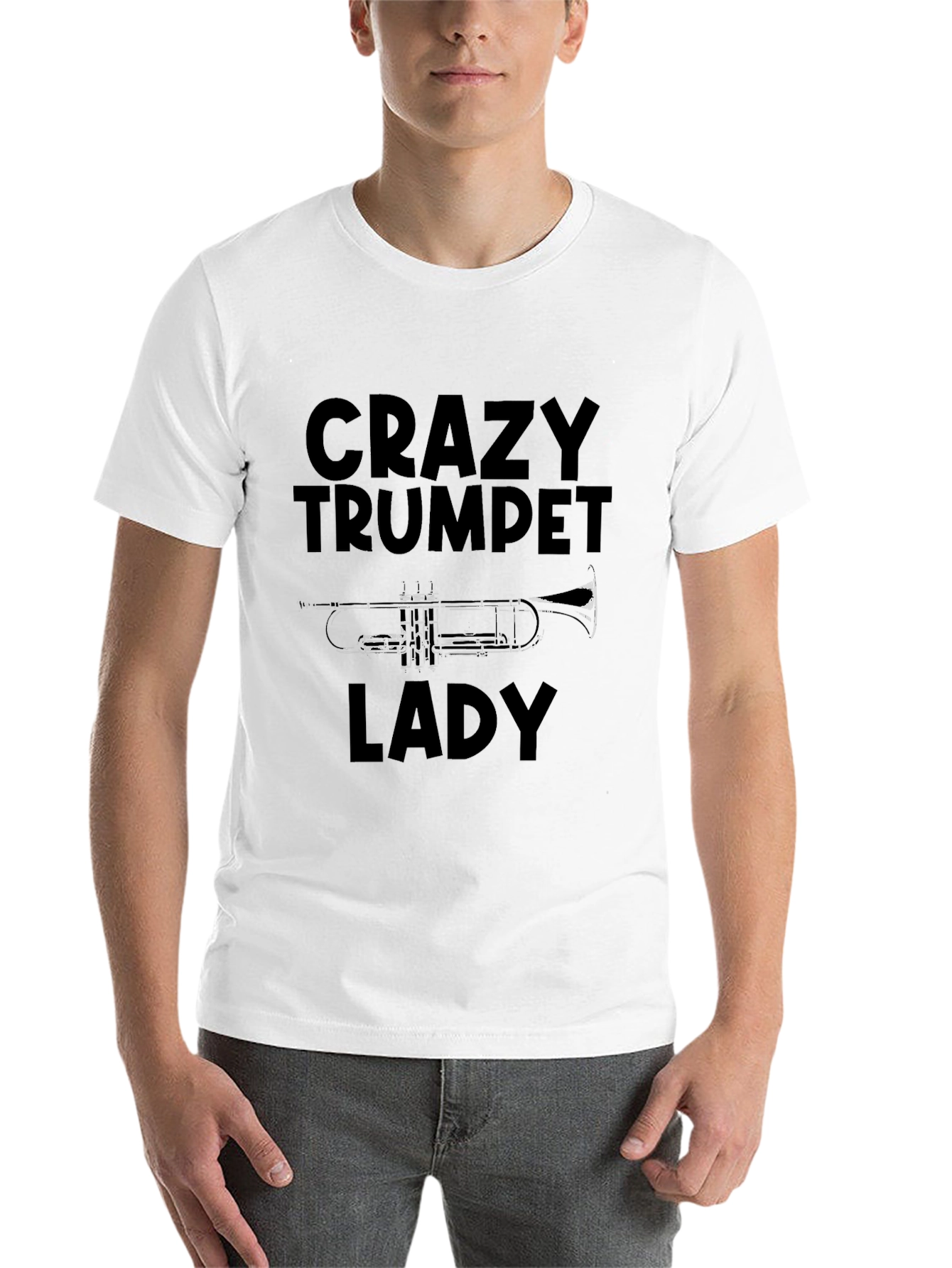 Black Crazy Trumpet Lady T-Shirt view 14