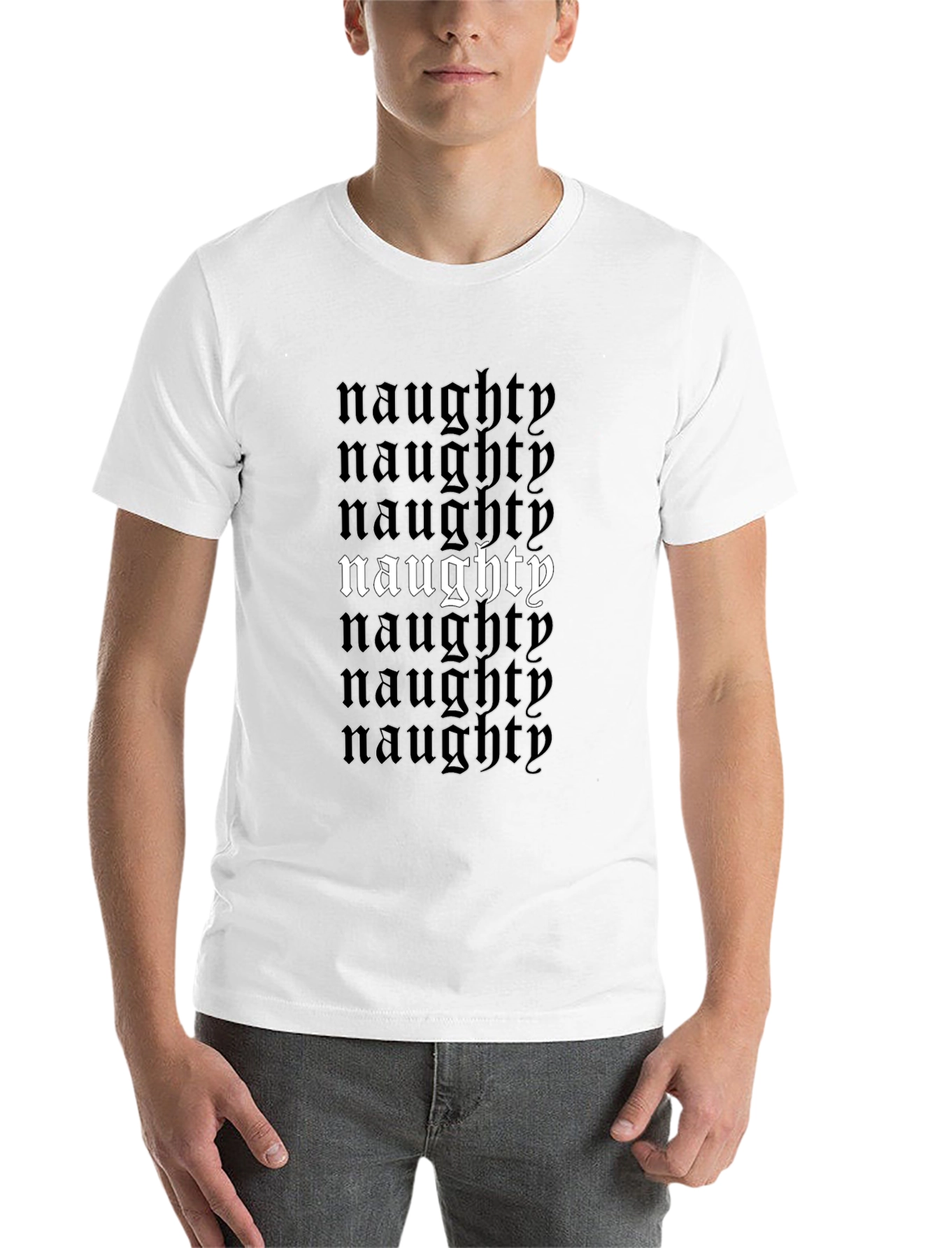 Black Naughty T-Shirt - Black Graphic Tee view 14
