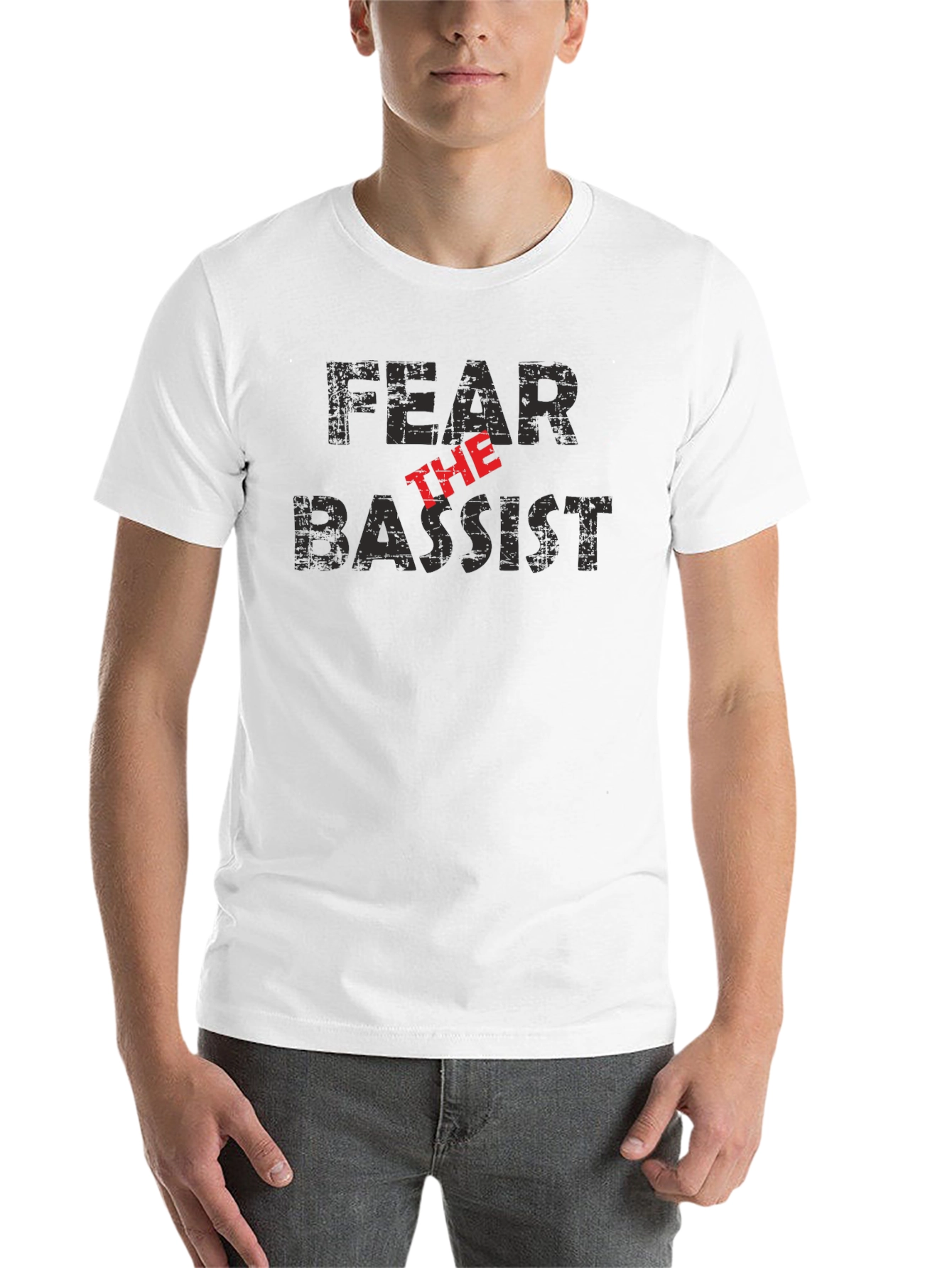 Black Fear the Bassist Black Graphic T-Shirt view 14