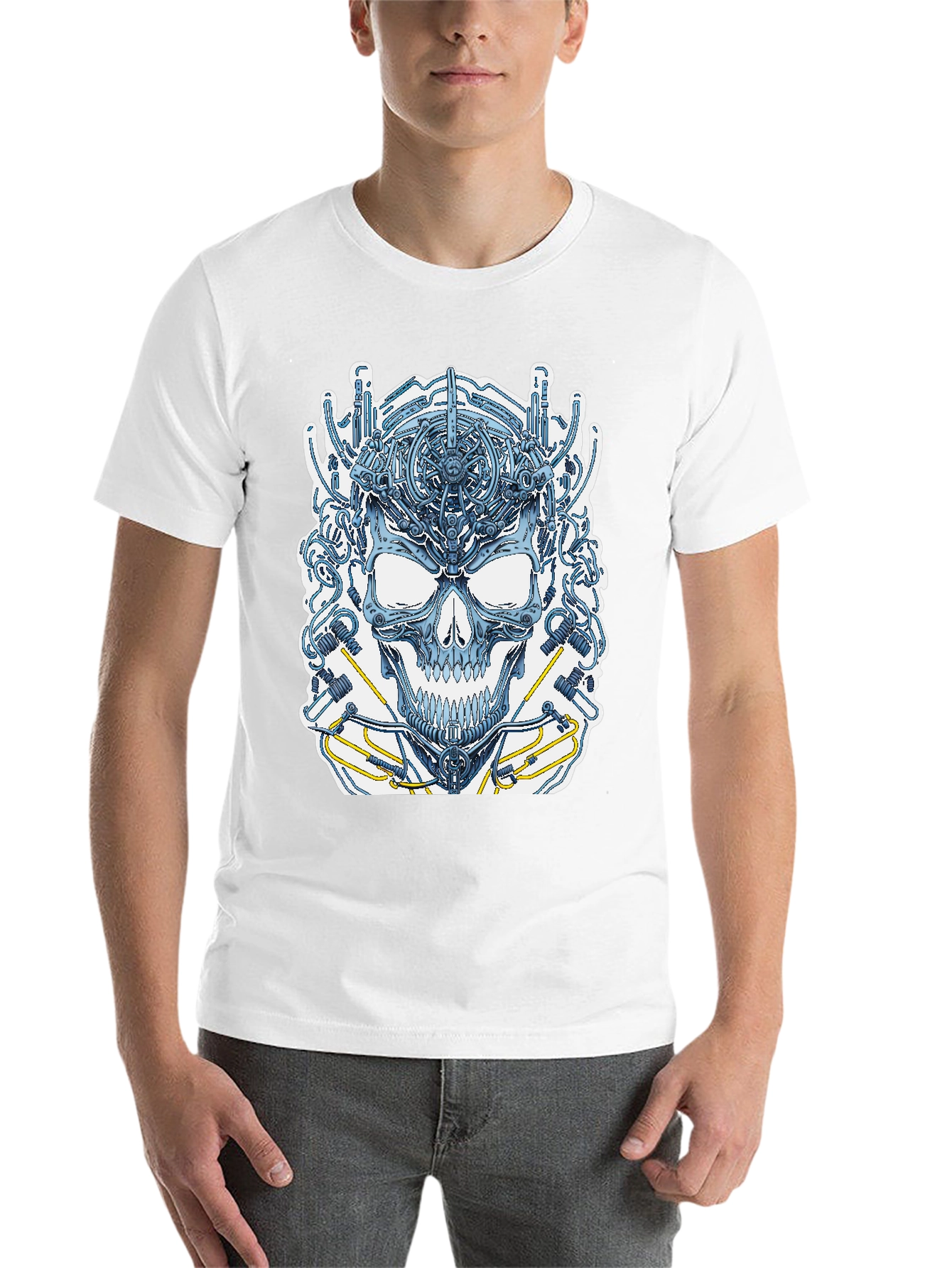 Black Cyber Skull T-Shirt view 14