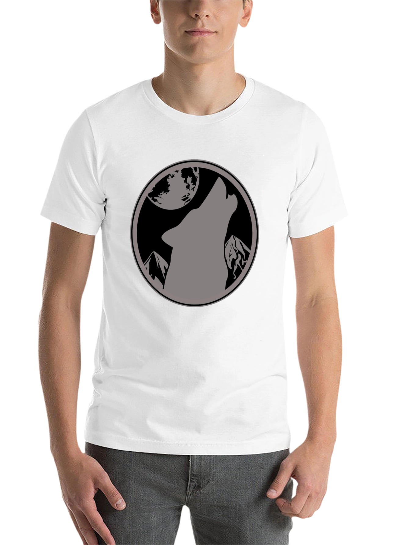 Black Wolf Moon Graphic T-Shirt - Black view 14