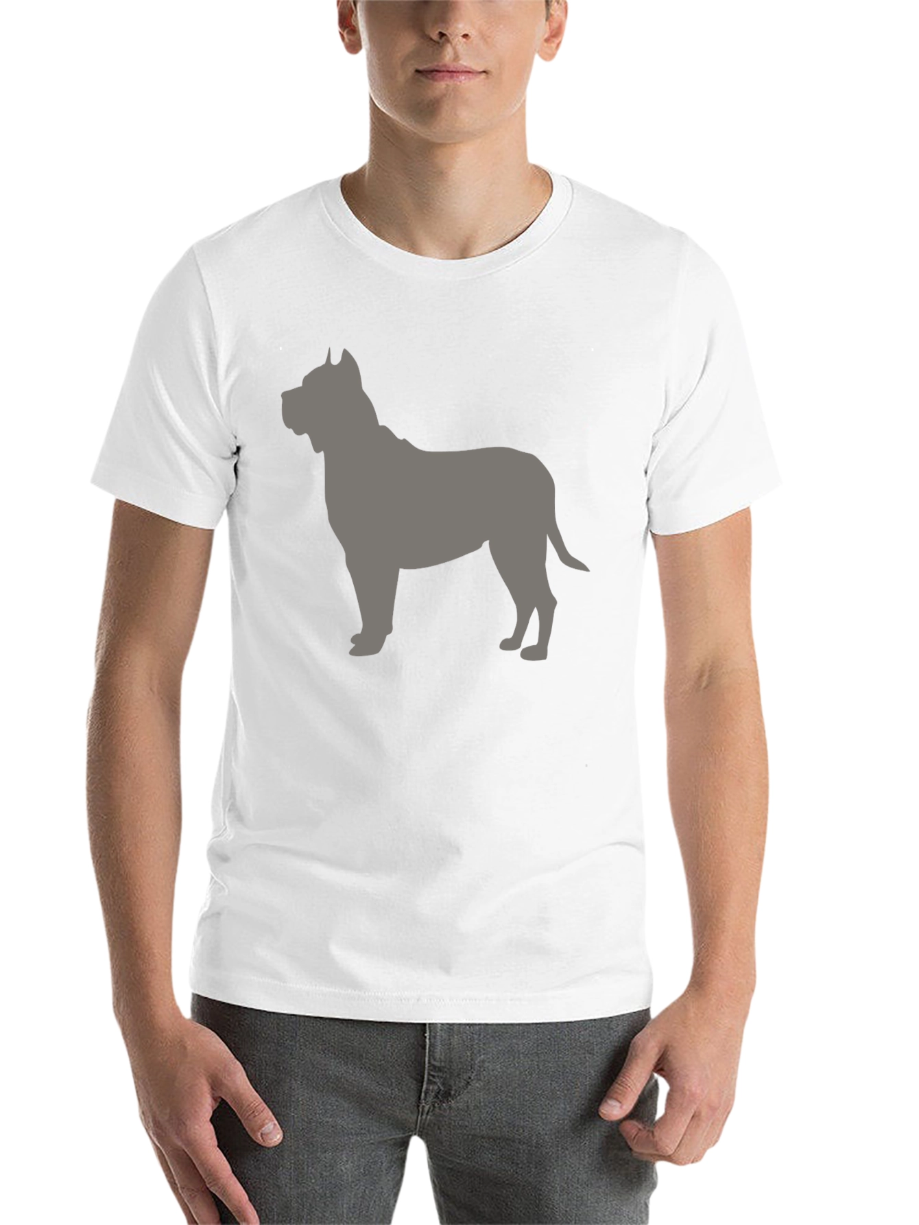Black Pitbull Silhouette T-Shirt - Black view 14