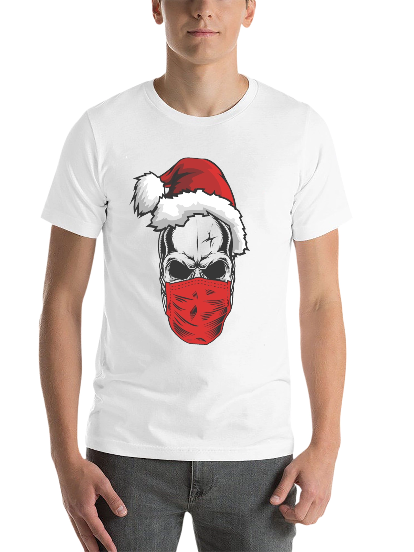 Black Skull Santa Mask T-Shirt view 14