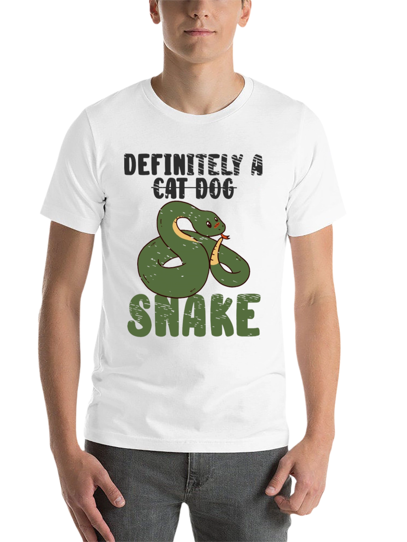 Black Definitely a Cat Dog Snake T-Shirt view 14