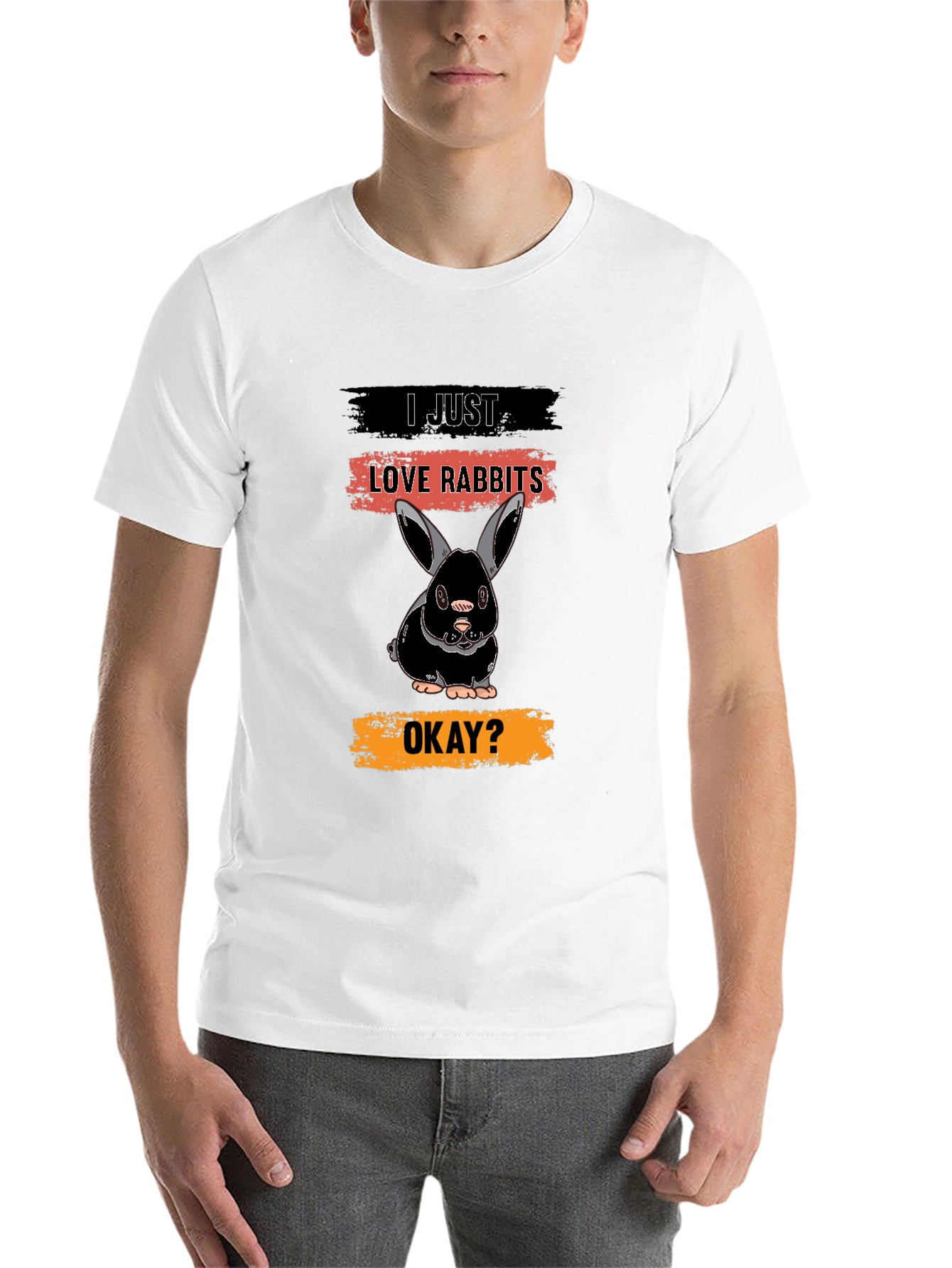 Black I Just Love Rabbits T-Shirt - Black view 14
