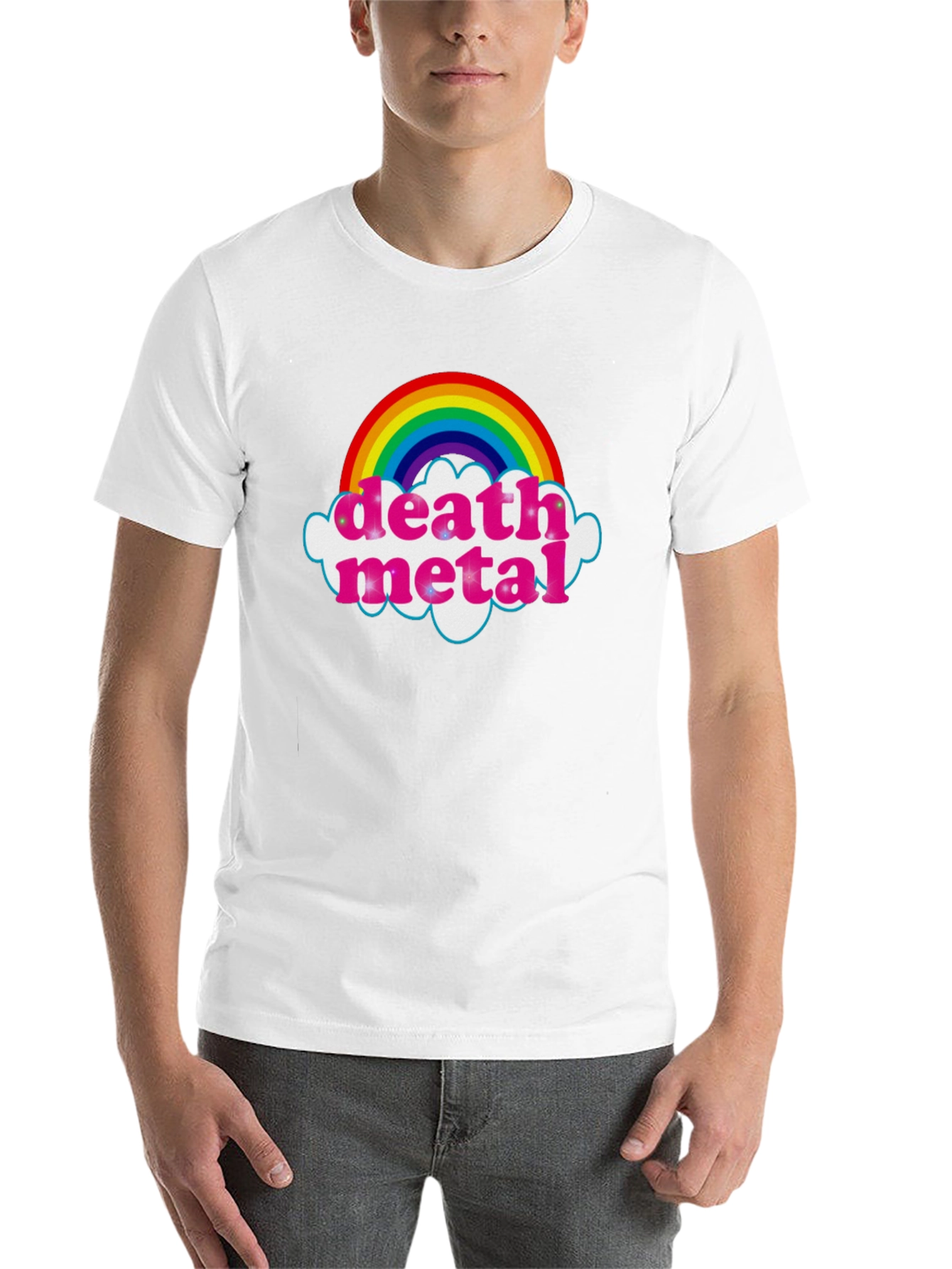 Black Death Metal Rainbow T-Shirt view 14