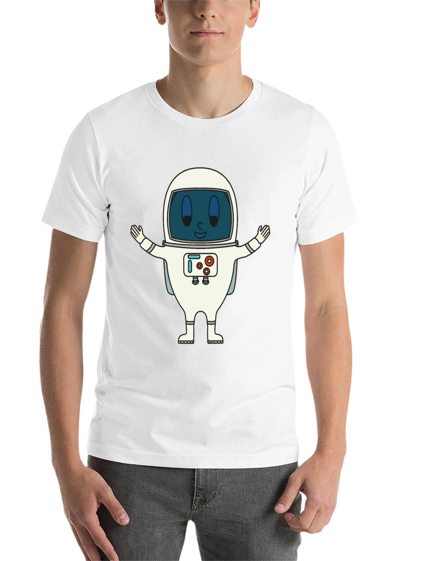 Black Astronaut Graphic Print T-Shirt - Fun Spaceman Design view 14