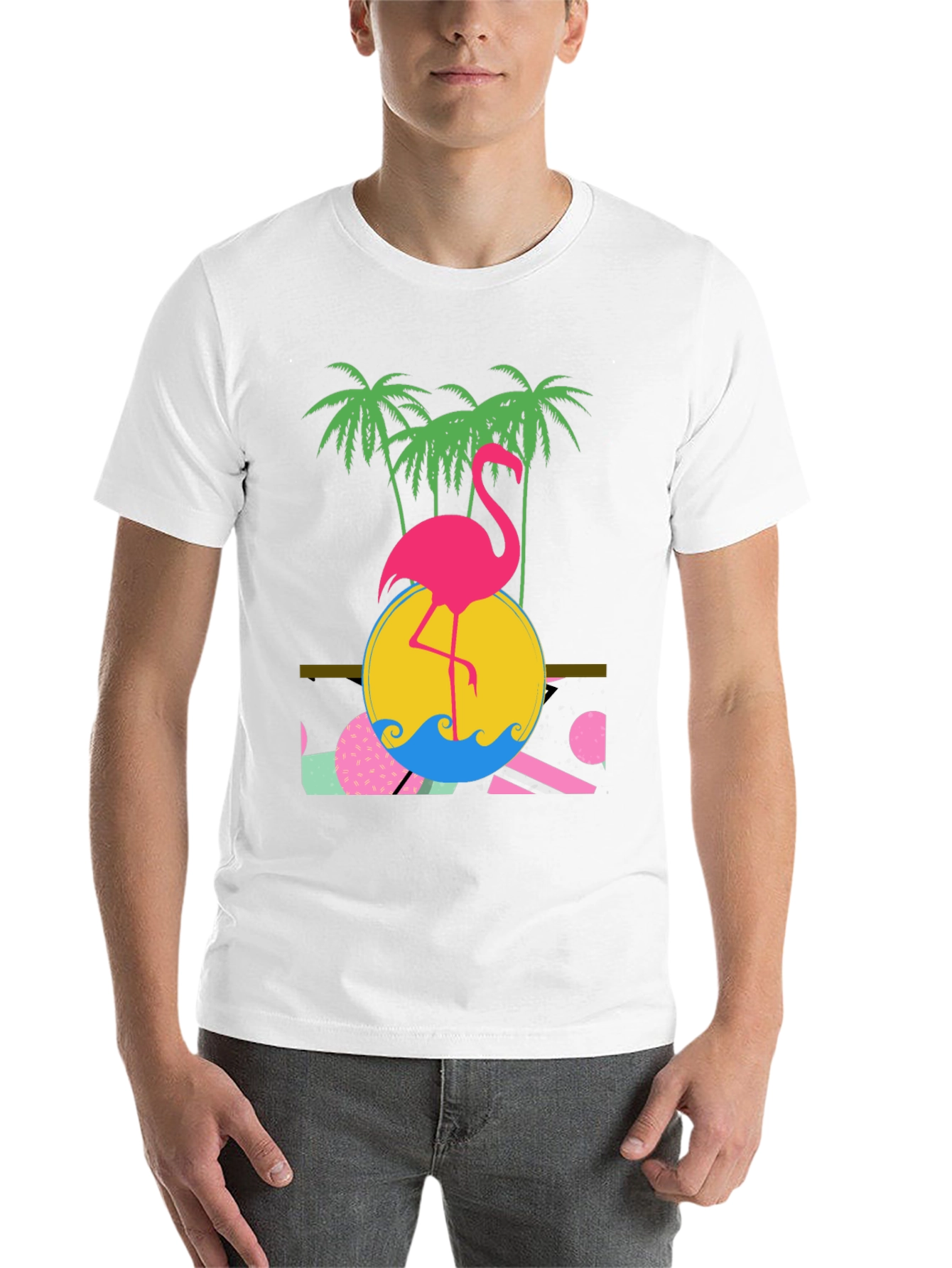 Black Retro Flamingo Graphic T-Shirt - Tropical Summer Vibes view 14