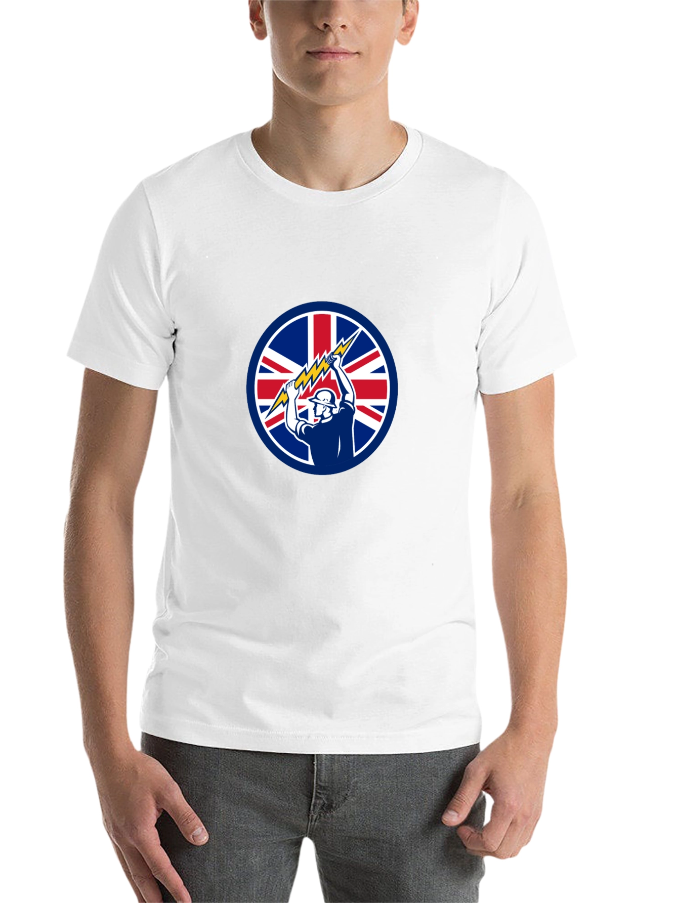 Black British Electrician Graphic T-Shirt view 14
