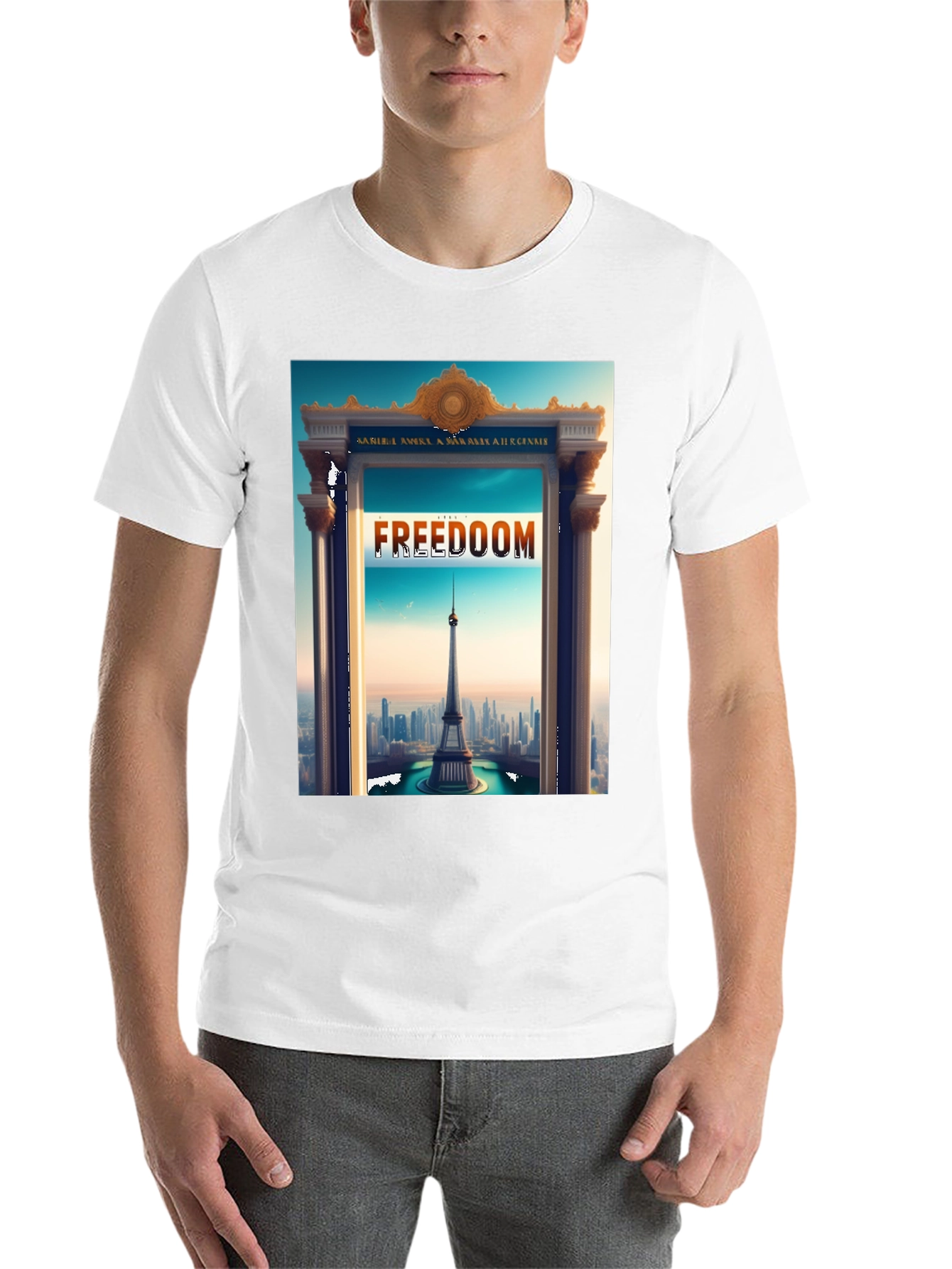 Black Freedom Tower Graphic Tee - Stylish Statement Shirt view 14