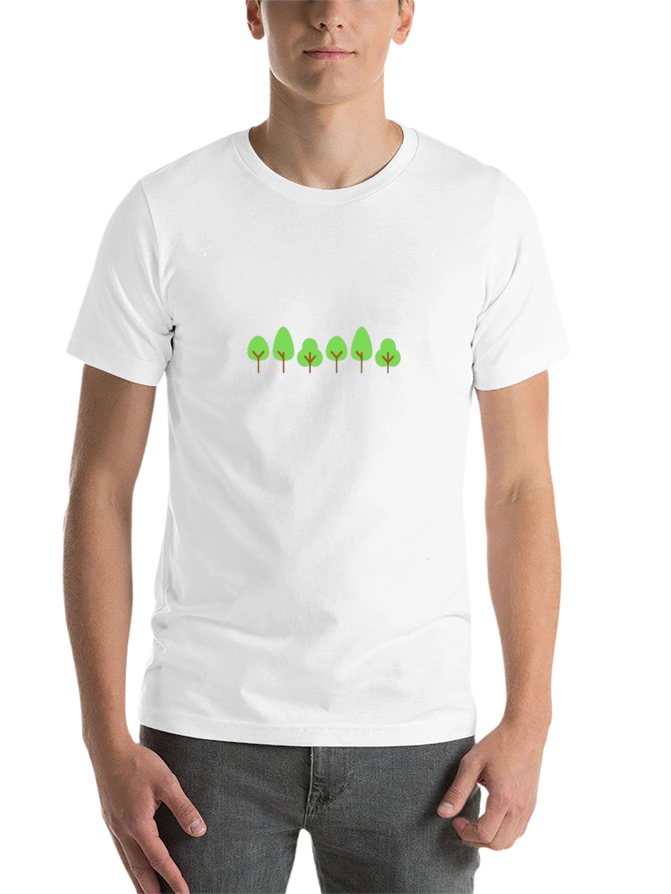 Minimalist Tree Graphic Black T-Shirt - 14