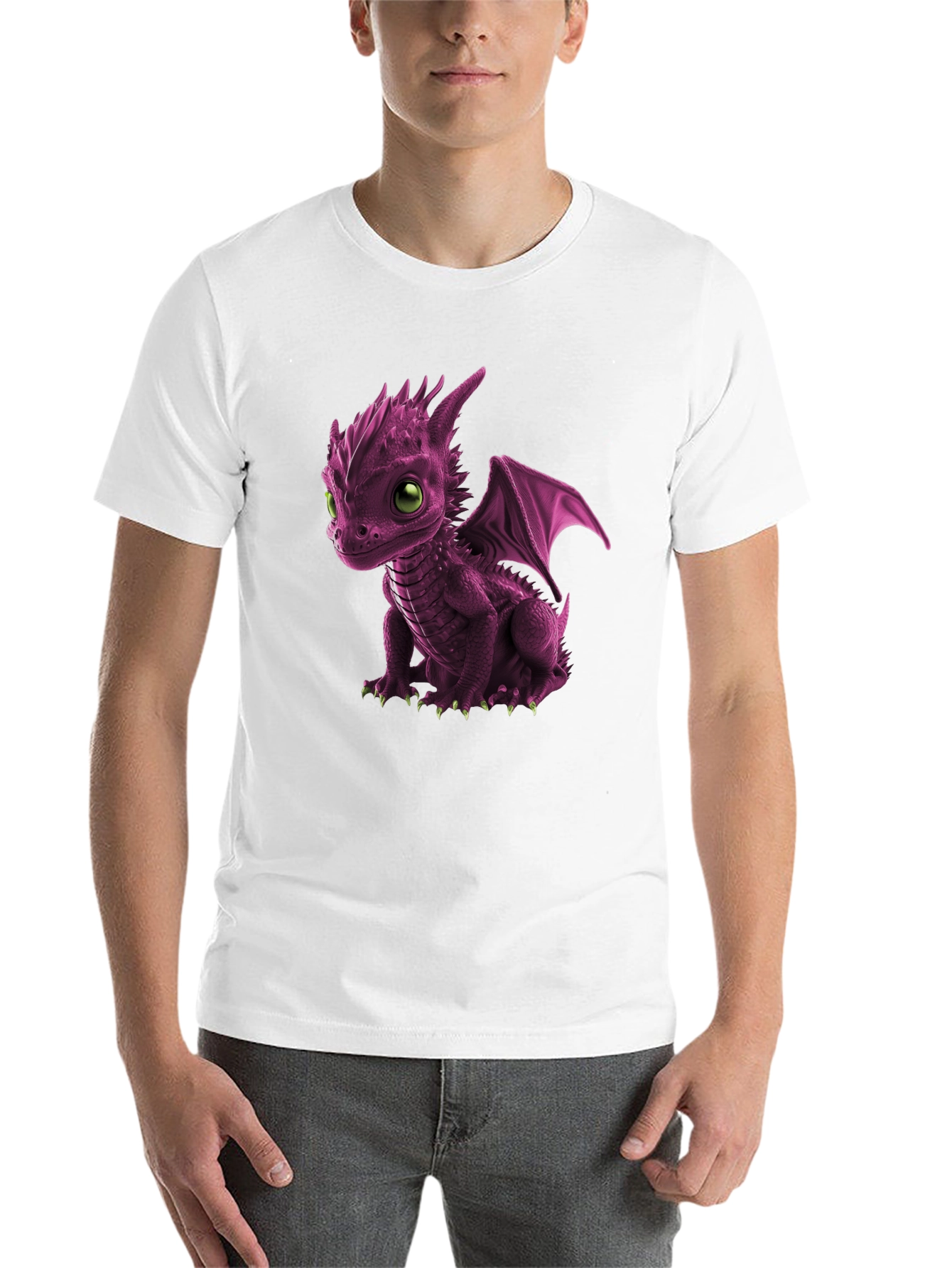 Black Cute Dragon Graphic Tee - Unique Design view 14