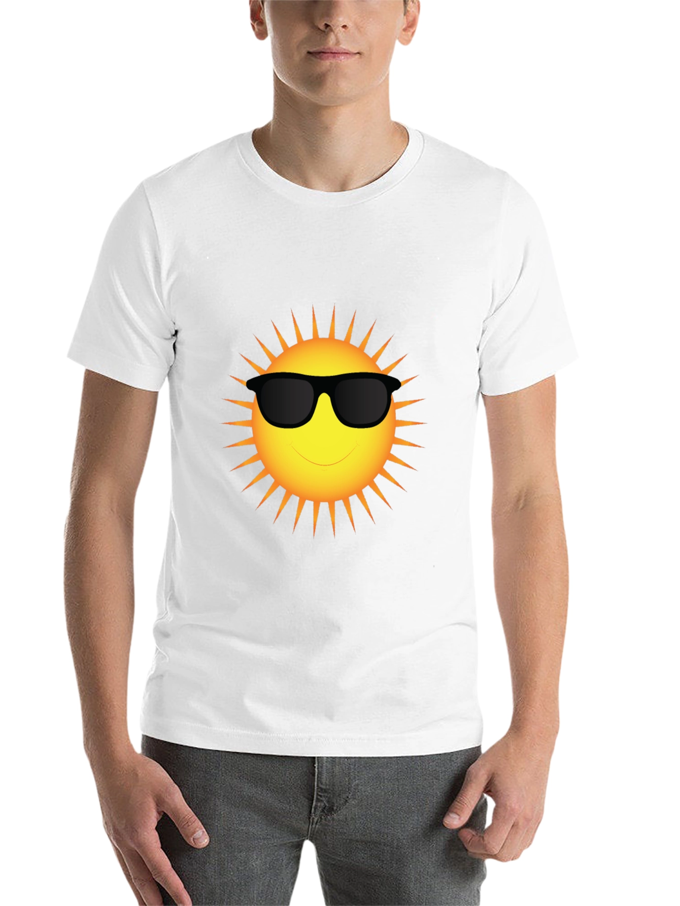 Black Cool Sun Graphic T-Shirt - Black Cotton Blend Tee view 14