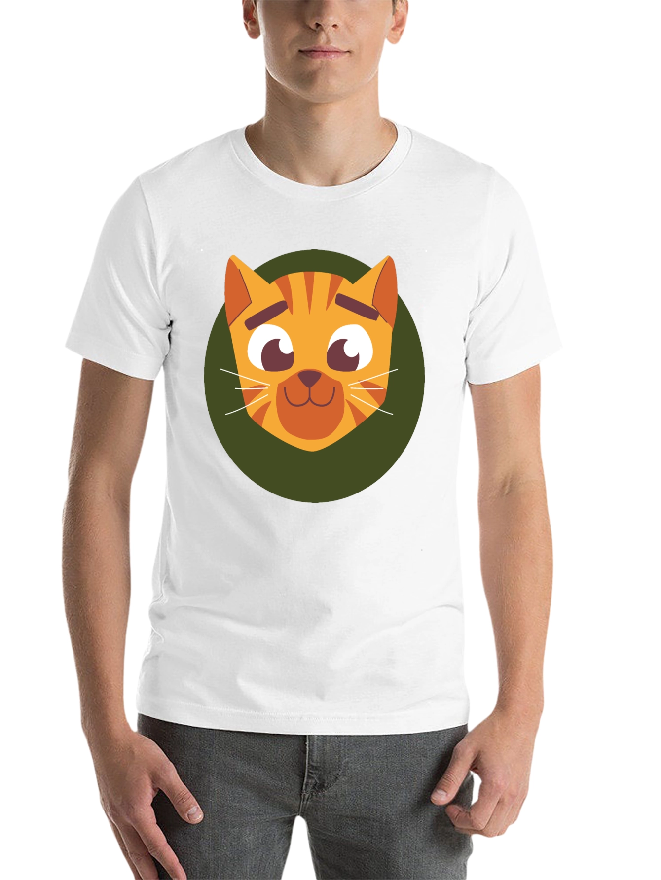 Black Cute Cartoon Cat Graphic T-Shirt - Soft Black Tee view 14