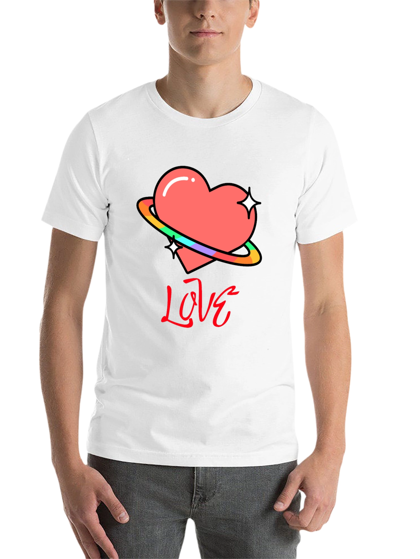 Black Love Heart Graphic T-Shirt - Black view 14