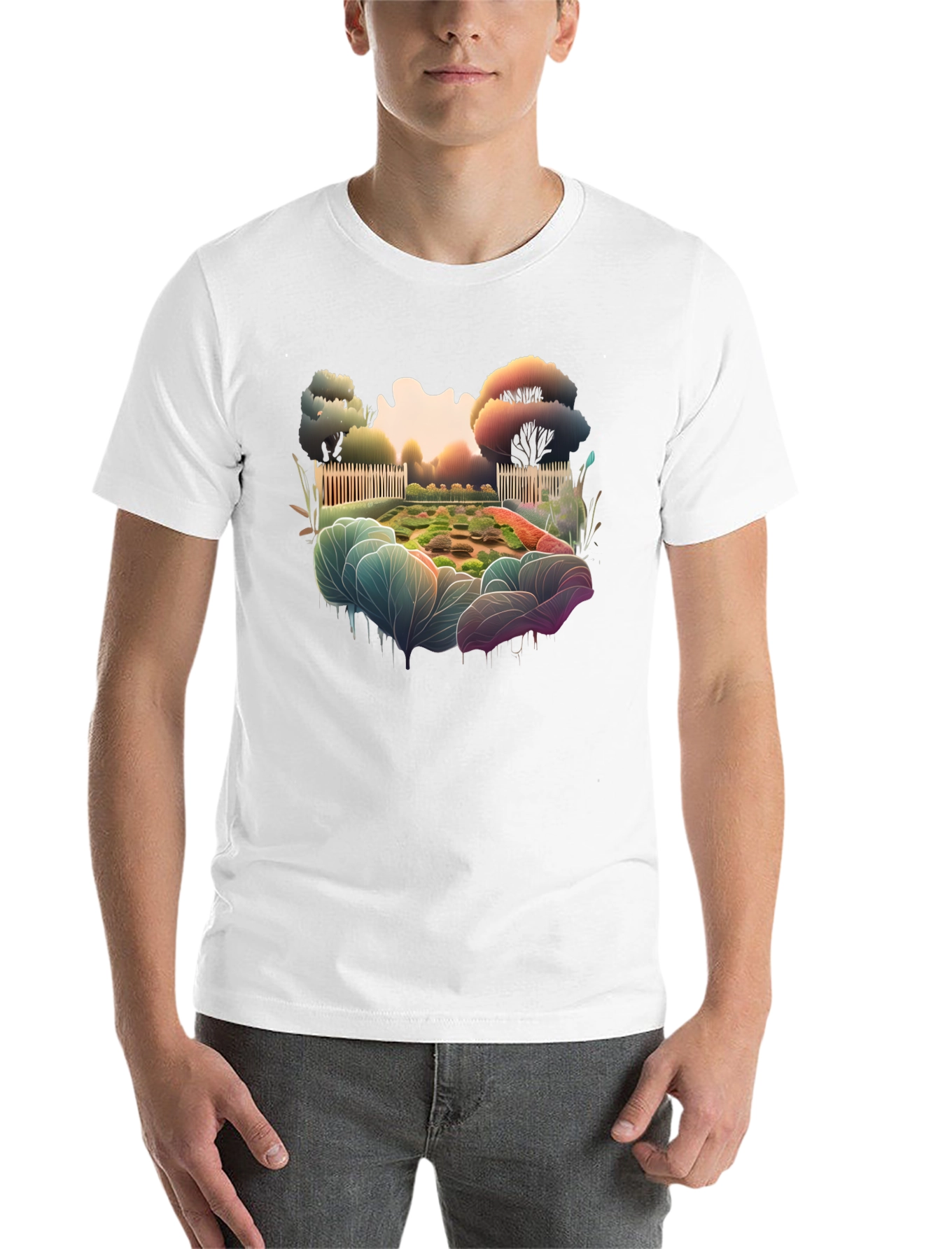 Garden Scene Graphic Tee - Black - 14