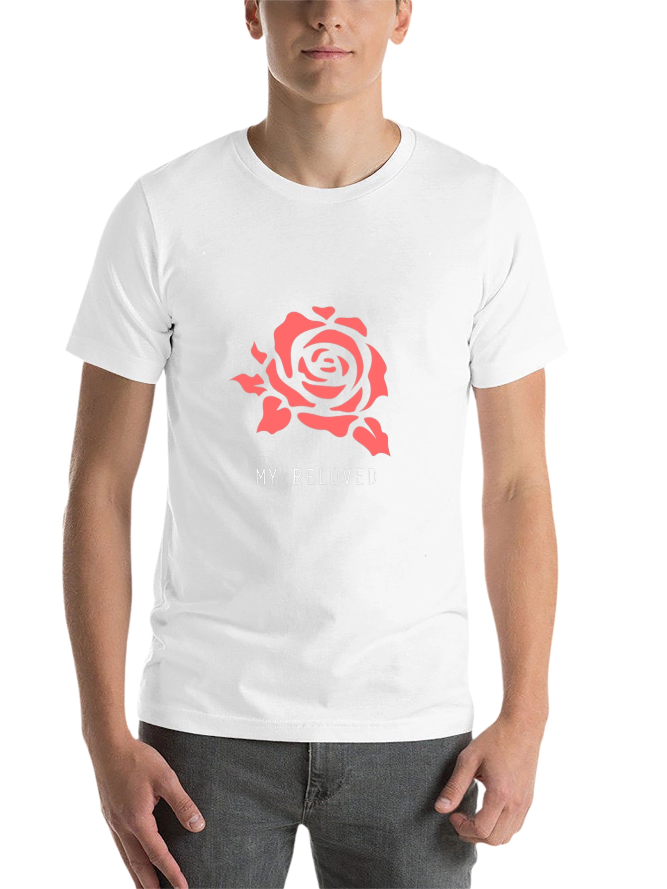 Black My Beloved Rose Graphic Tee - Soft Black Cotton T-Shirt view 14