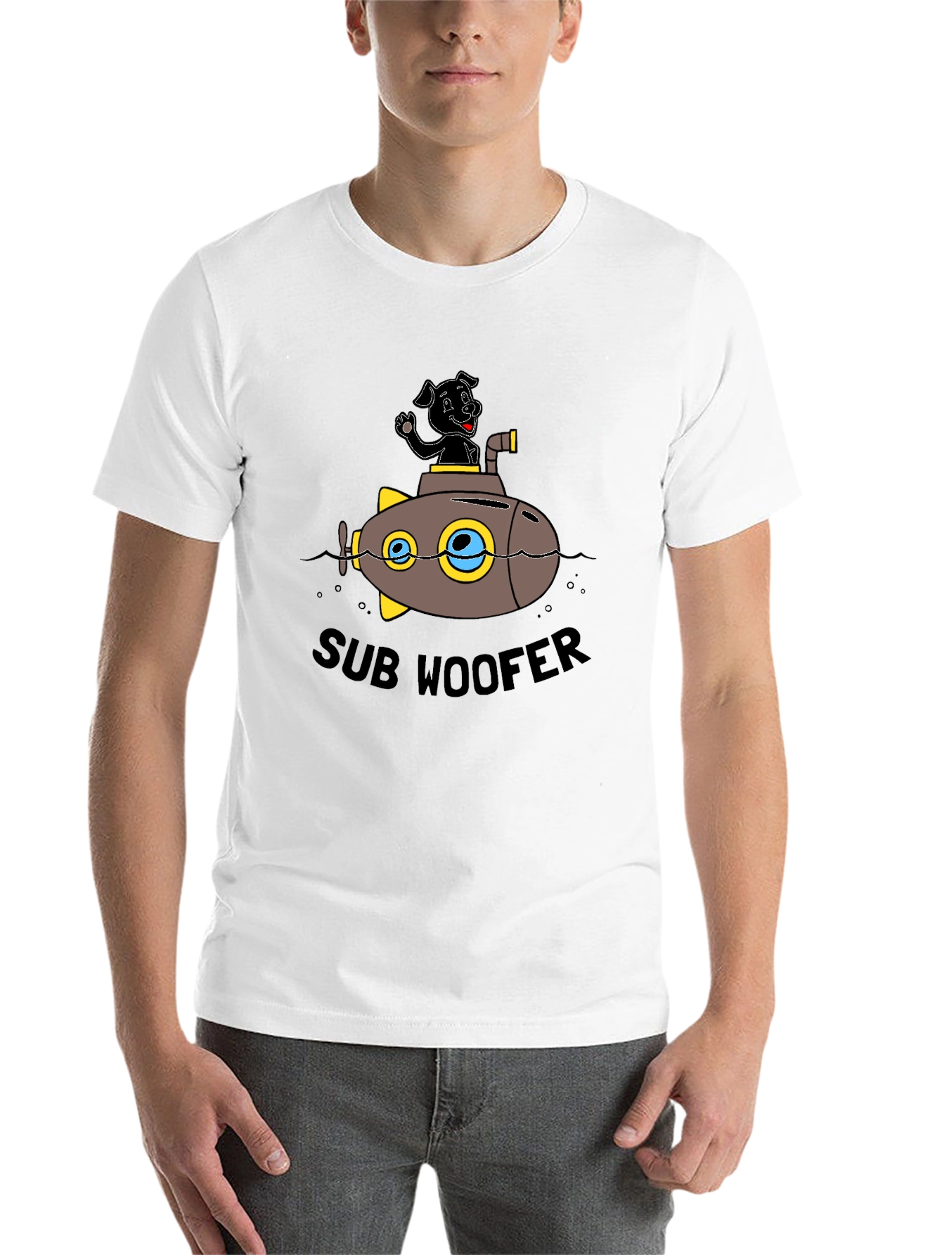 Black Sub Woofer Graphic Black T-Shirt view 14