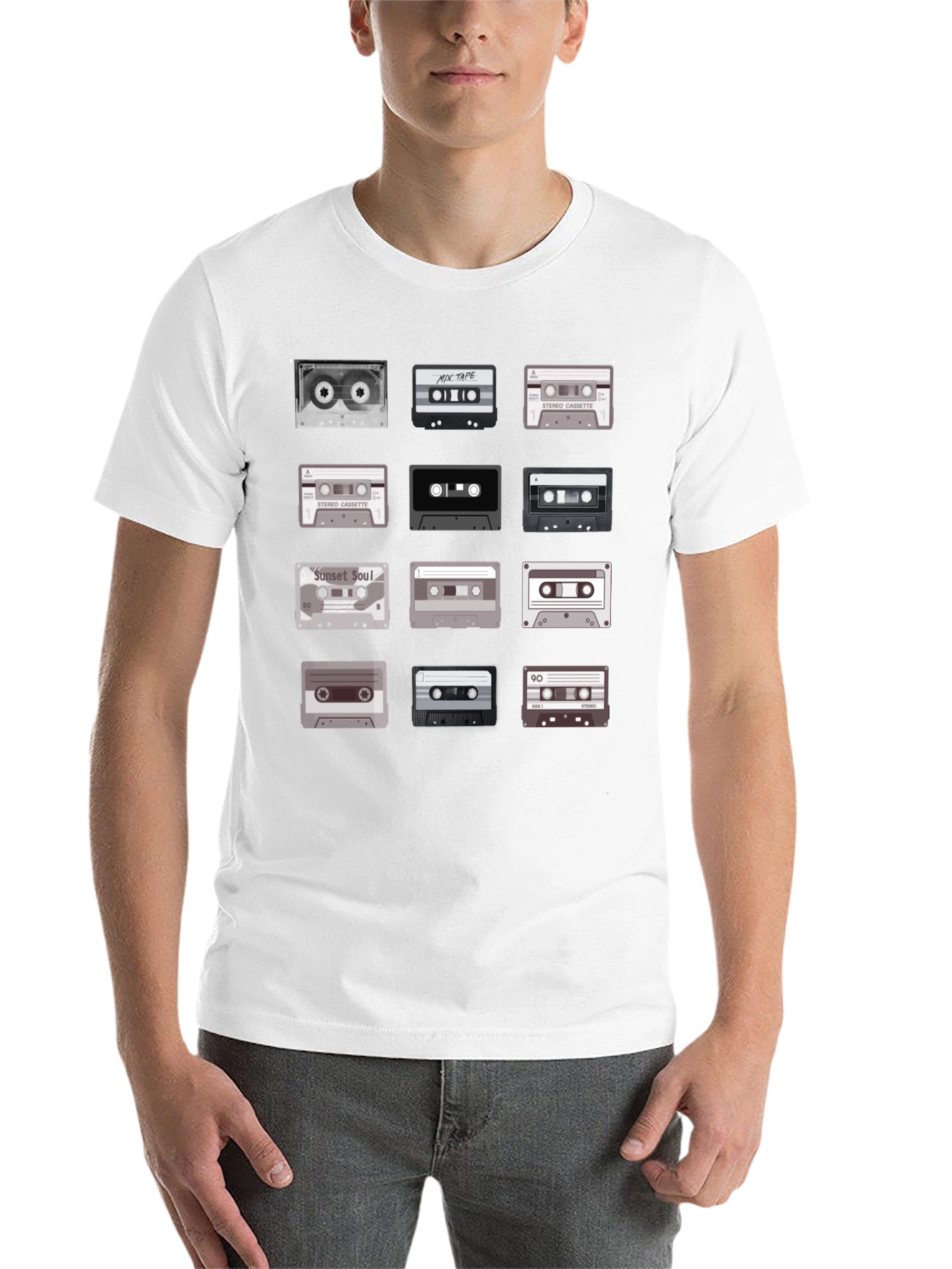 Black Retro Cassette Tape Graphic Tee - Music Lover T-Shirt view 14