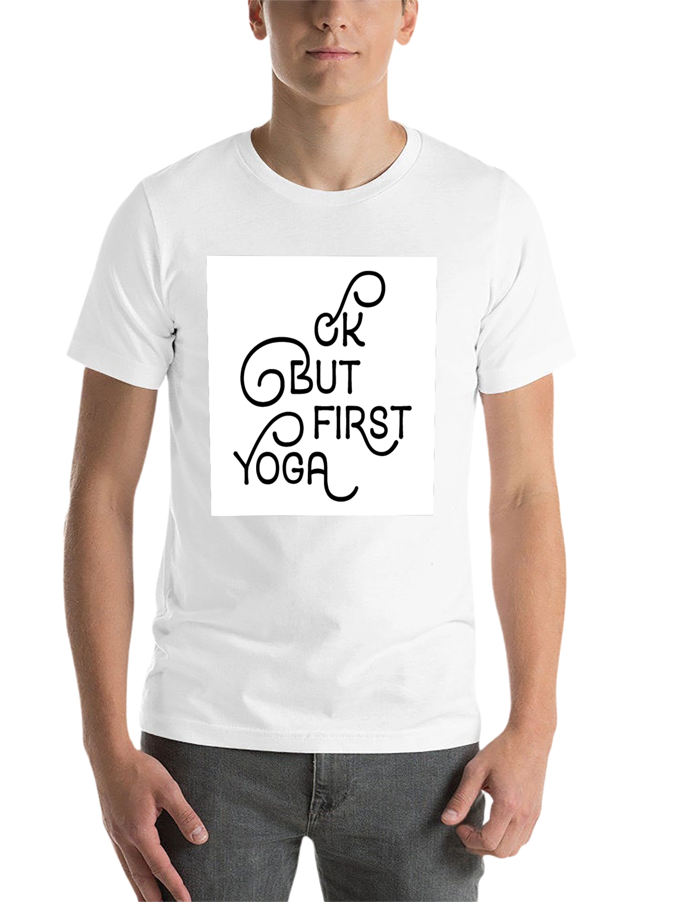 Black But First Yoga Graphic Tee - Black Casual Shirt view 14