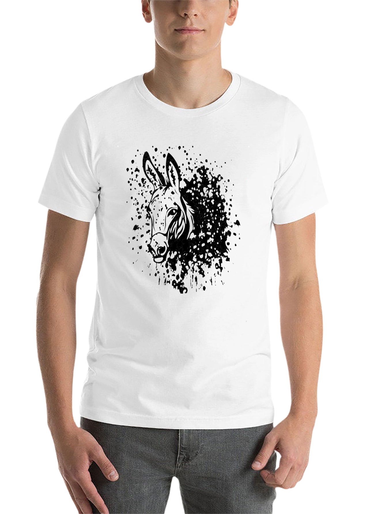 Black Black Donkey Graphic Tee - Men's Casual T-Shirt view 14