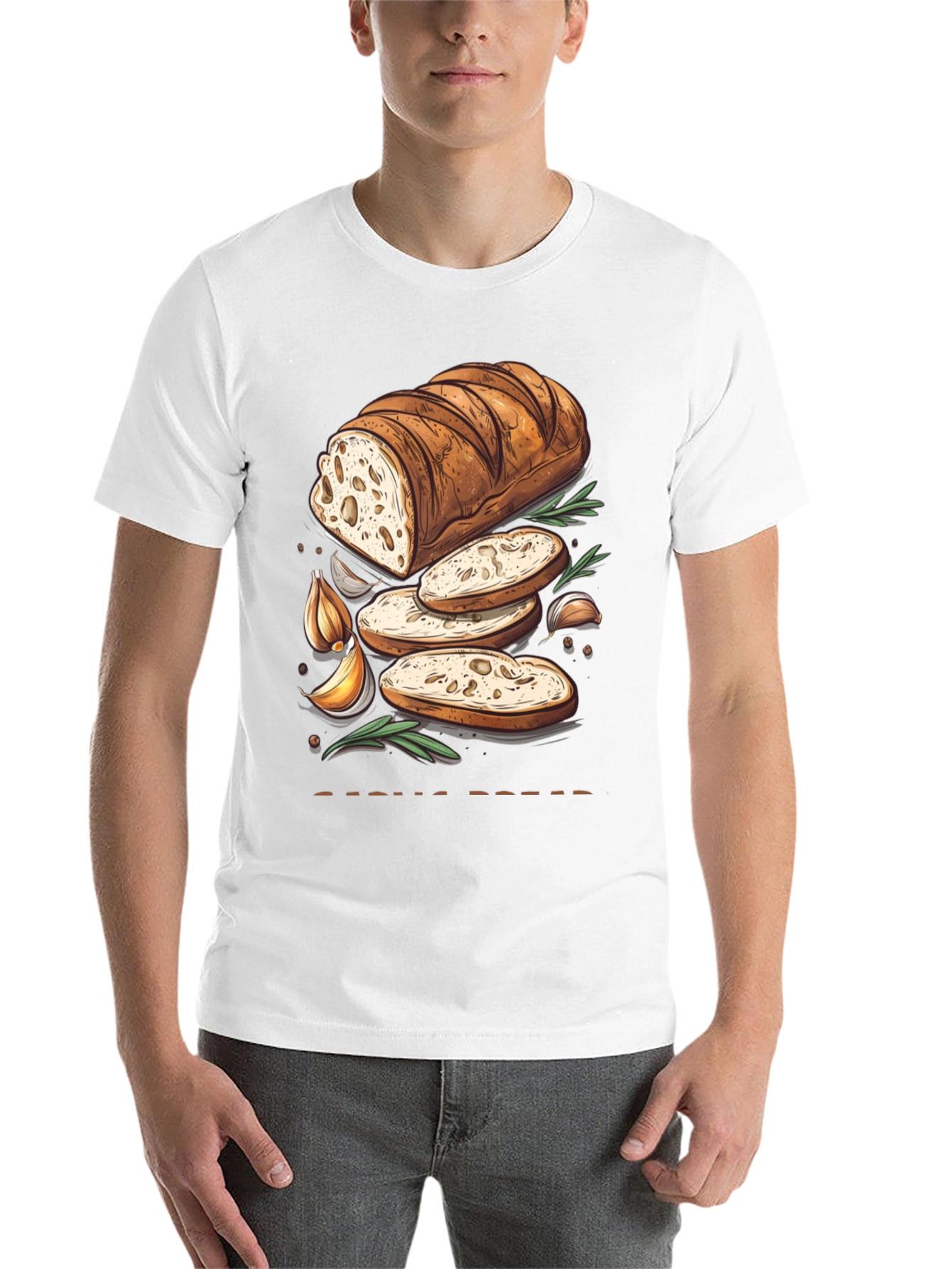 Black Garlic Bread Lover's T-Shirt view 14