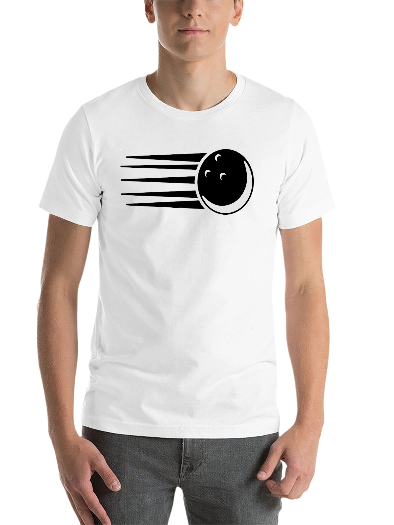 Black Striking Bowling Ball Graphic Tee - Cool and Unique view 14