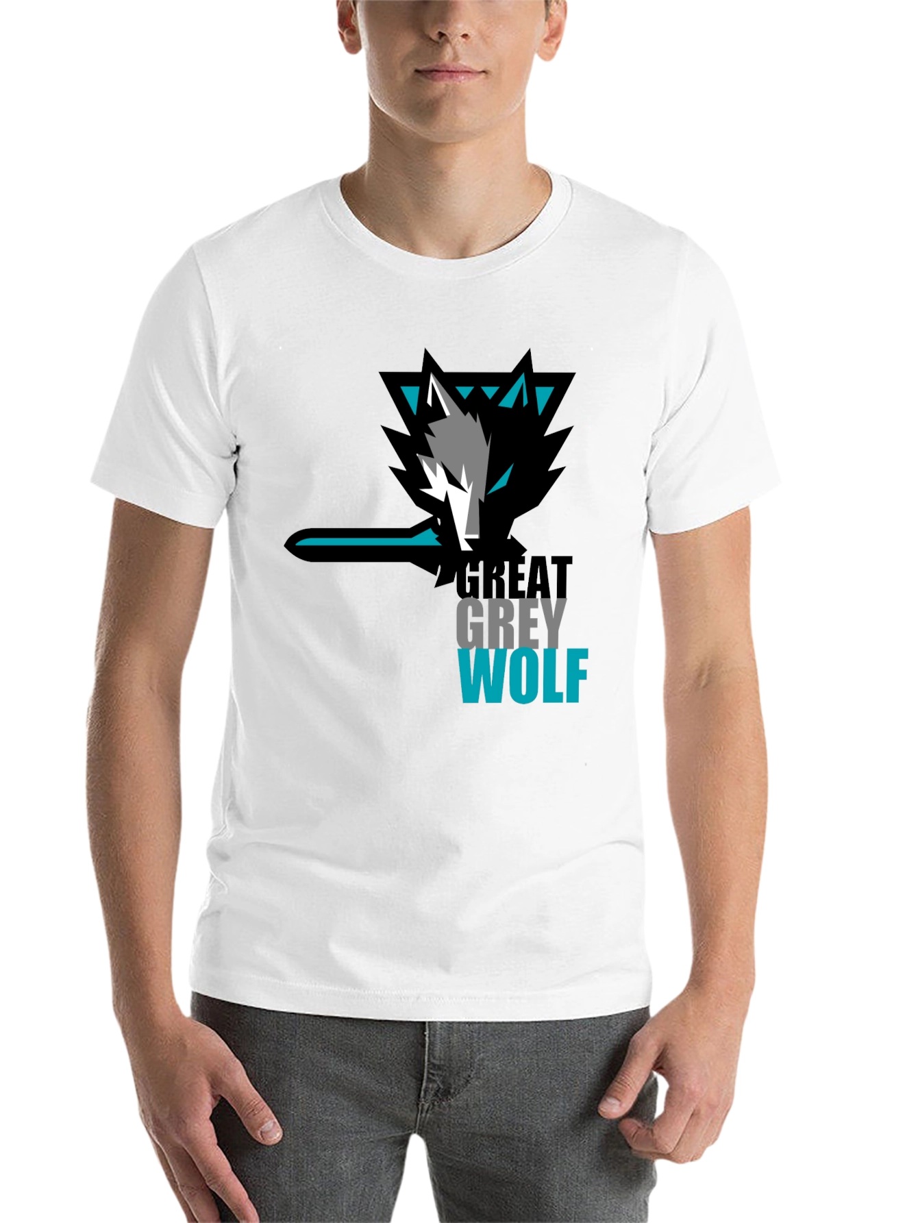 Black Great Grey Wolf Graphic T-Shirt view 14