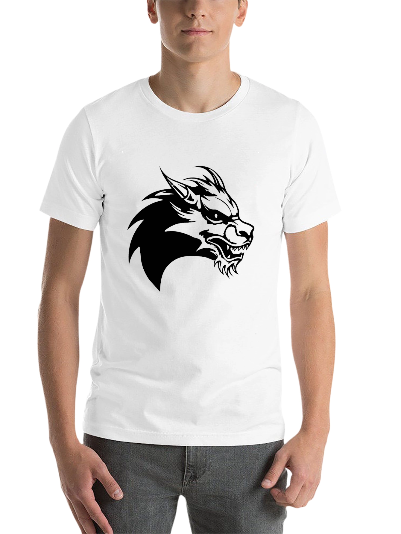Black Black Wolf Graphic Tee - Men's Style view 14