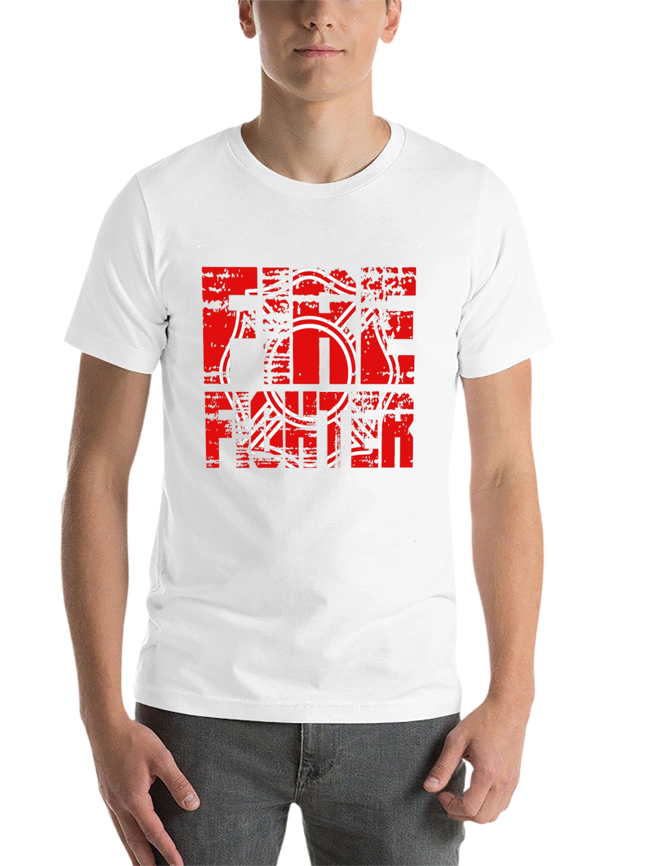 Firefighter Graphic Print Black T-Shirt - 14