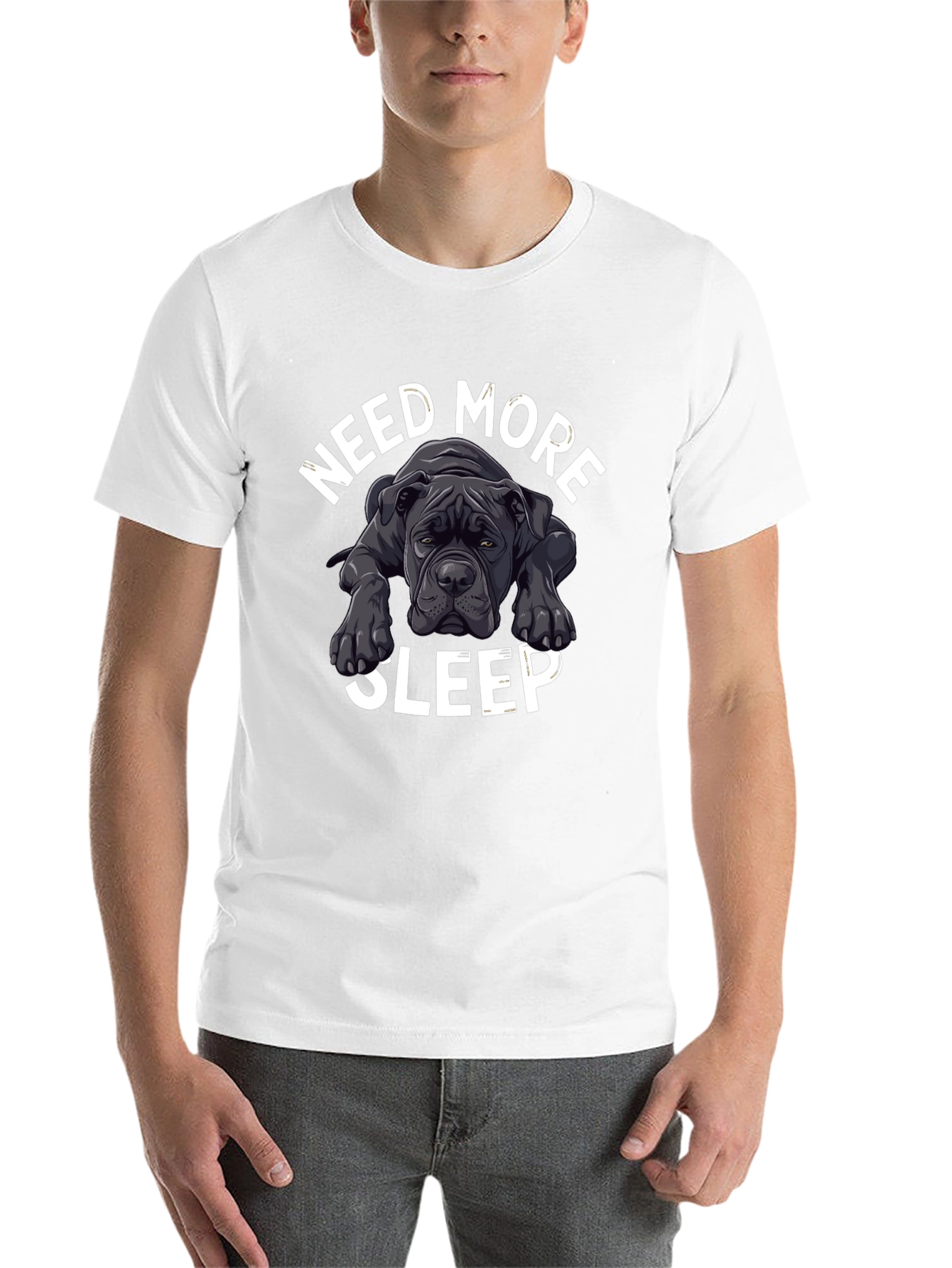 Black Need More Sleep Dog T-Shirt view 14