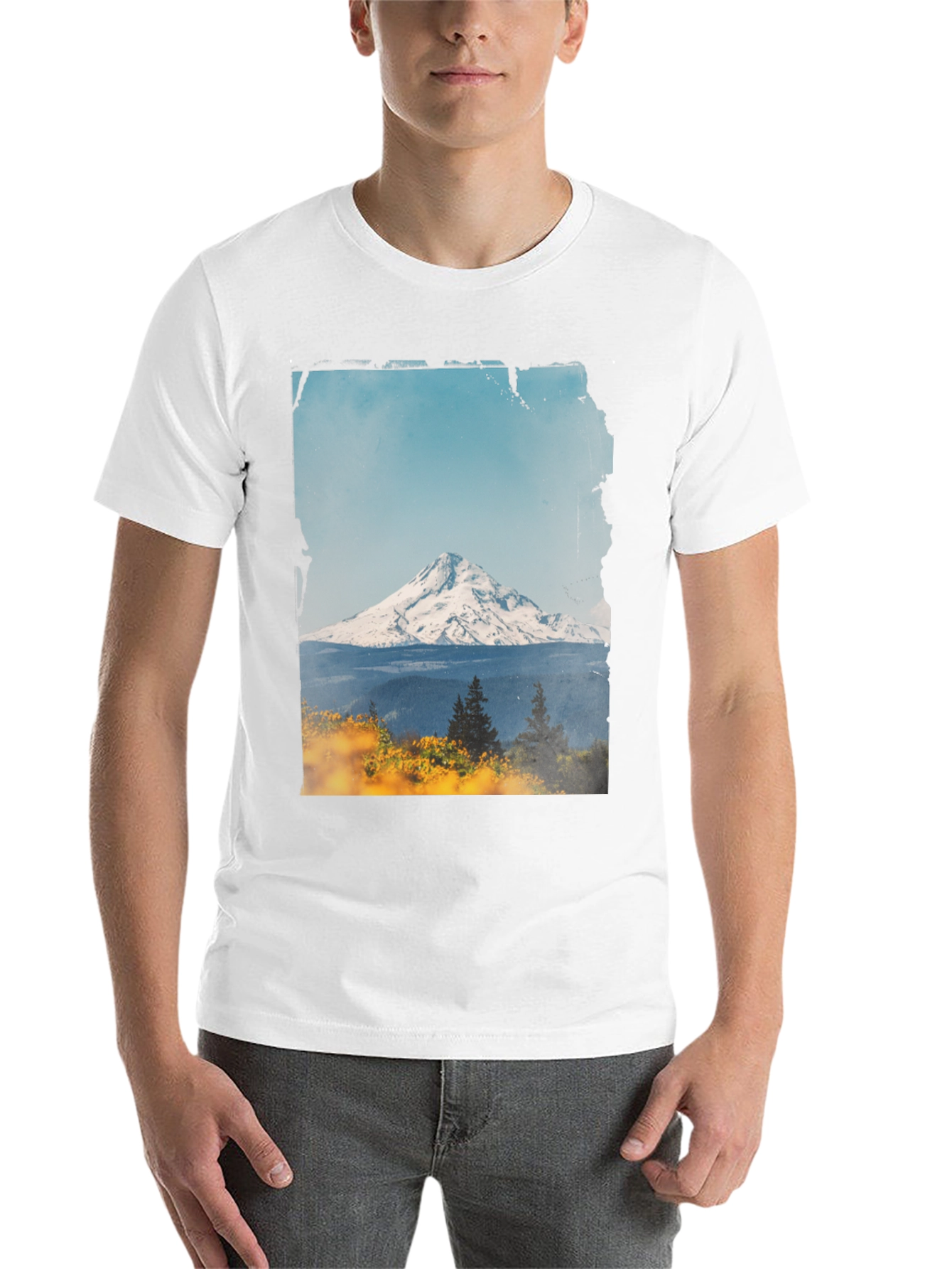 Black Mountain View Graphic Tee - Black Casual Shirt view 14
