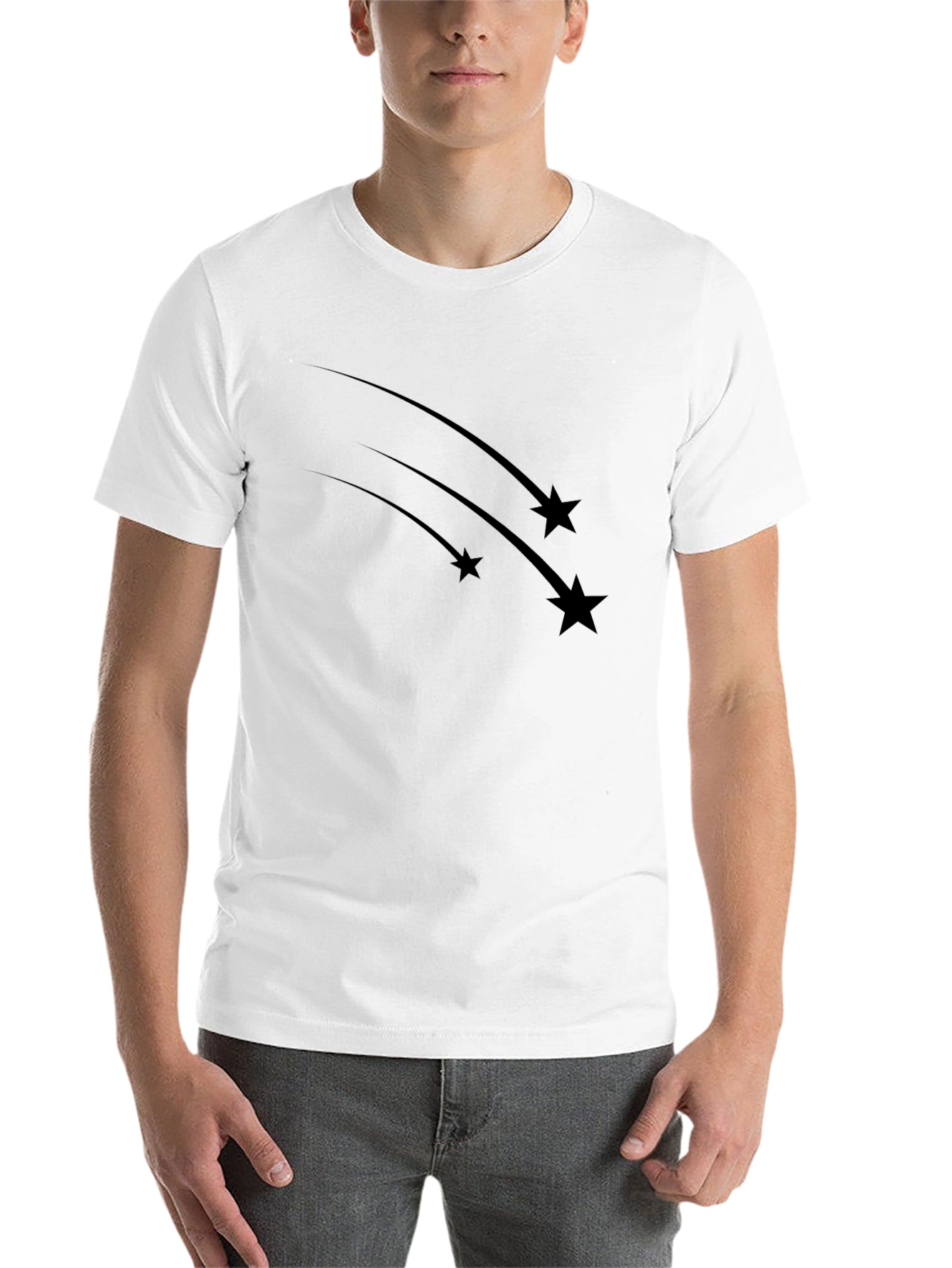 Black Men's Black Shooting Stars Graphic Tee view 14