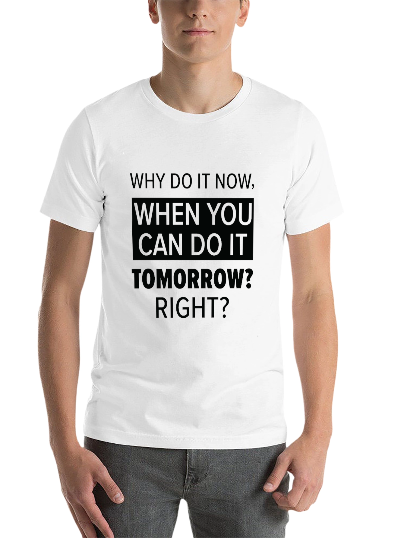 Black Procrastination T-Shirt - Do It Tomorrow Graphic Tee view 14