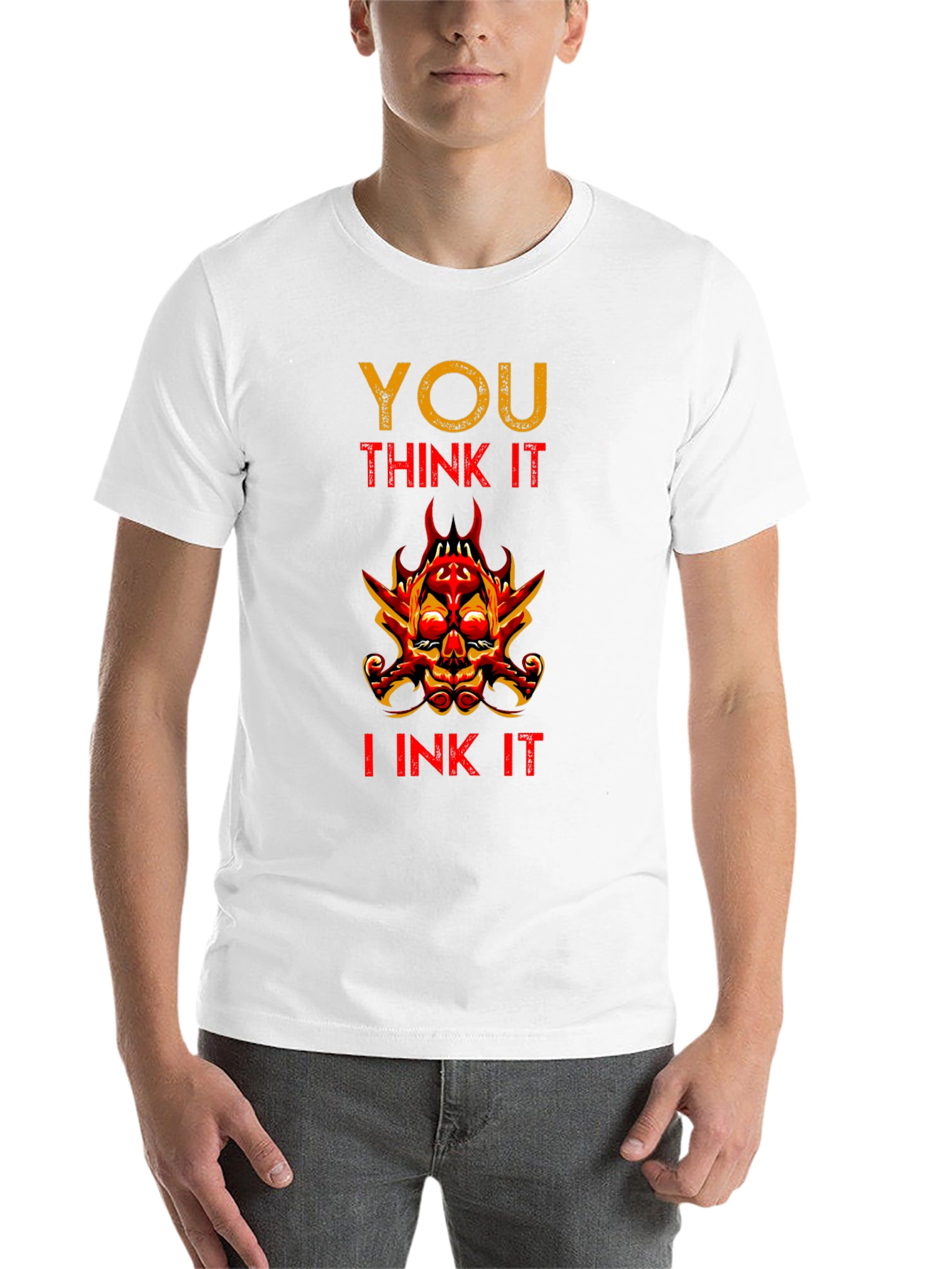 Black You Think It, I Ink It Graphic Tee - Unique Tattoo Artist T-Shirt view 14