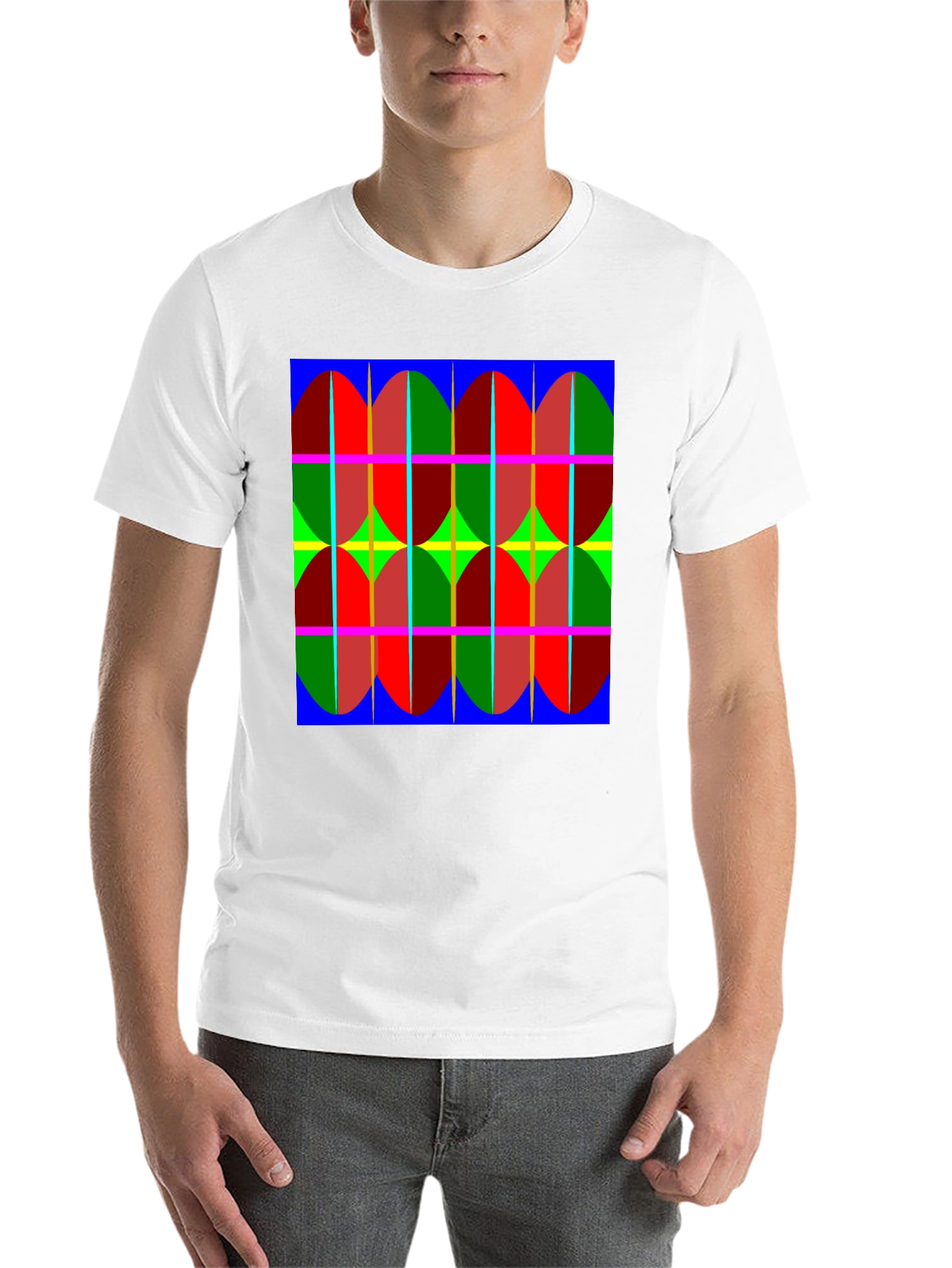 Black Abstract Pattern Tee: Bold, Modern Design T-Shirt view 14
