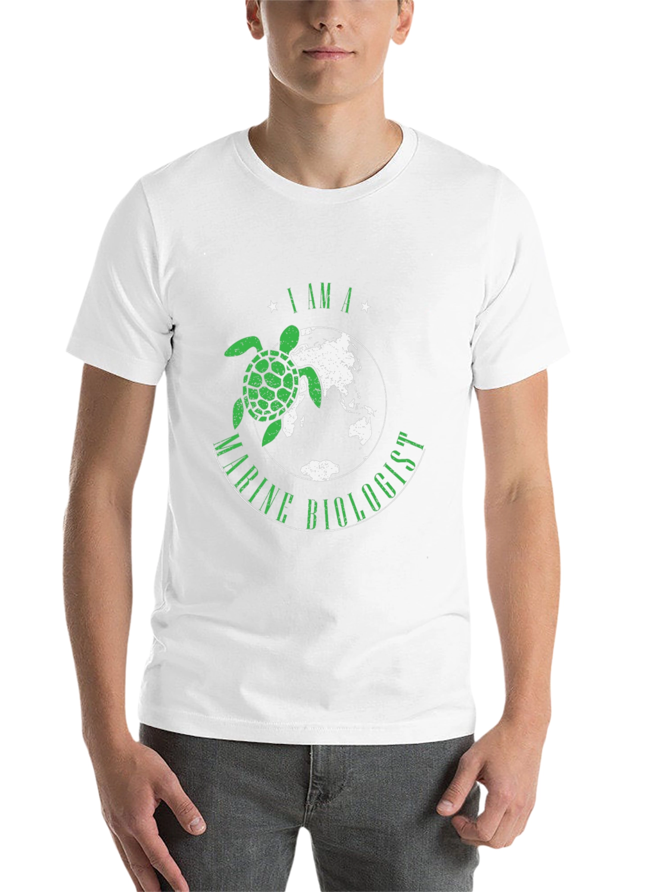 Black Marine Biologist Turtle Graphic T-Shirt view 14